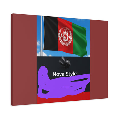 Afghan Flag Matte Canvas Print — Stretched 1.25" Wall Art
