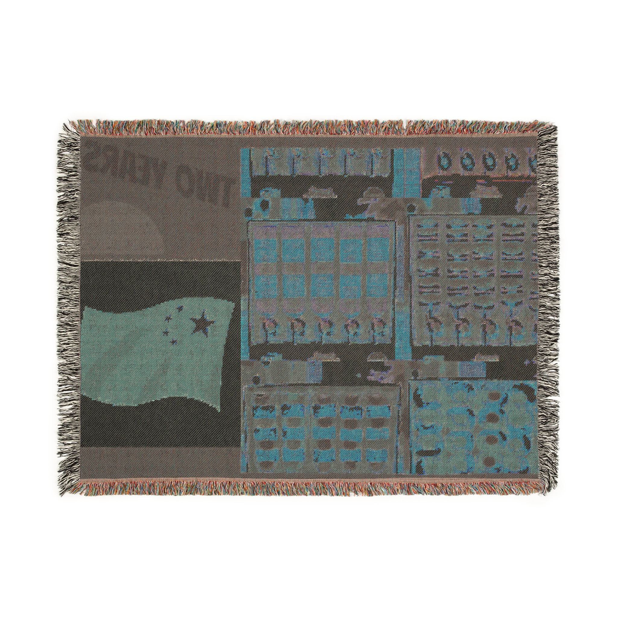 Two Years Flag Woven Blanket – Retro Patchwork Anniversary Throw