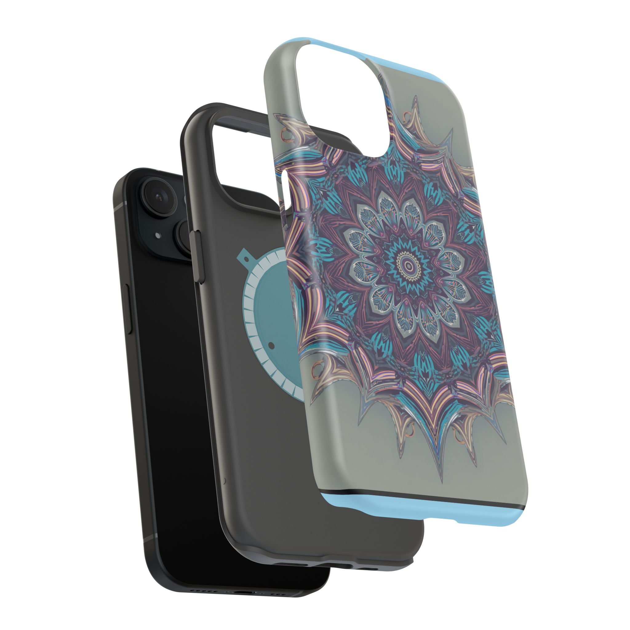 Phone Case — Blue Purple Mandala Magnetic Impact-Resistant Case