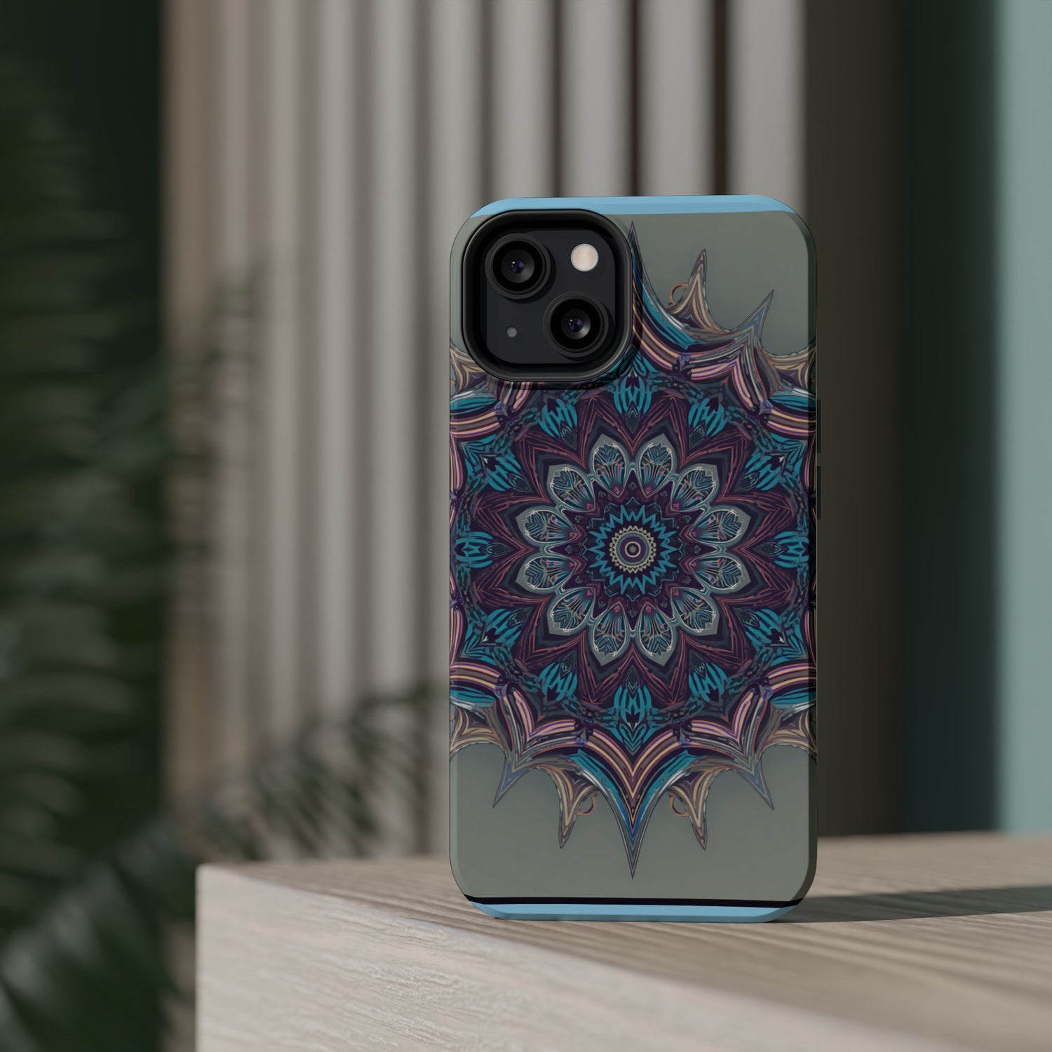 Phone Case — Blue Purple Mandala Magnetic Impact-Resistant Case