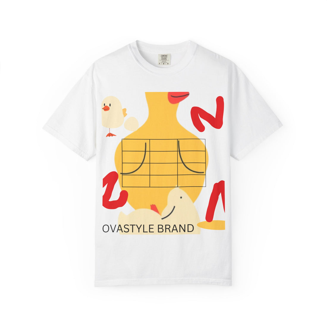 Graphic T-Shirt — Playful Koi &amp; Vase Collage Tee (OVASTYLE Brand)