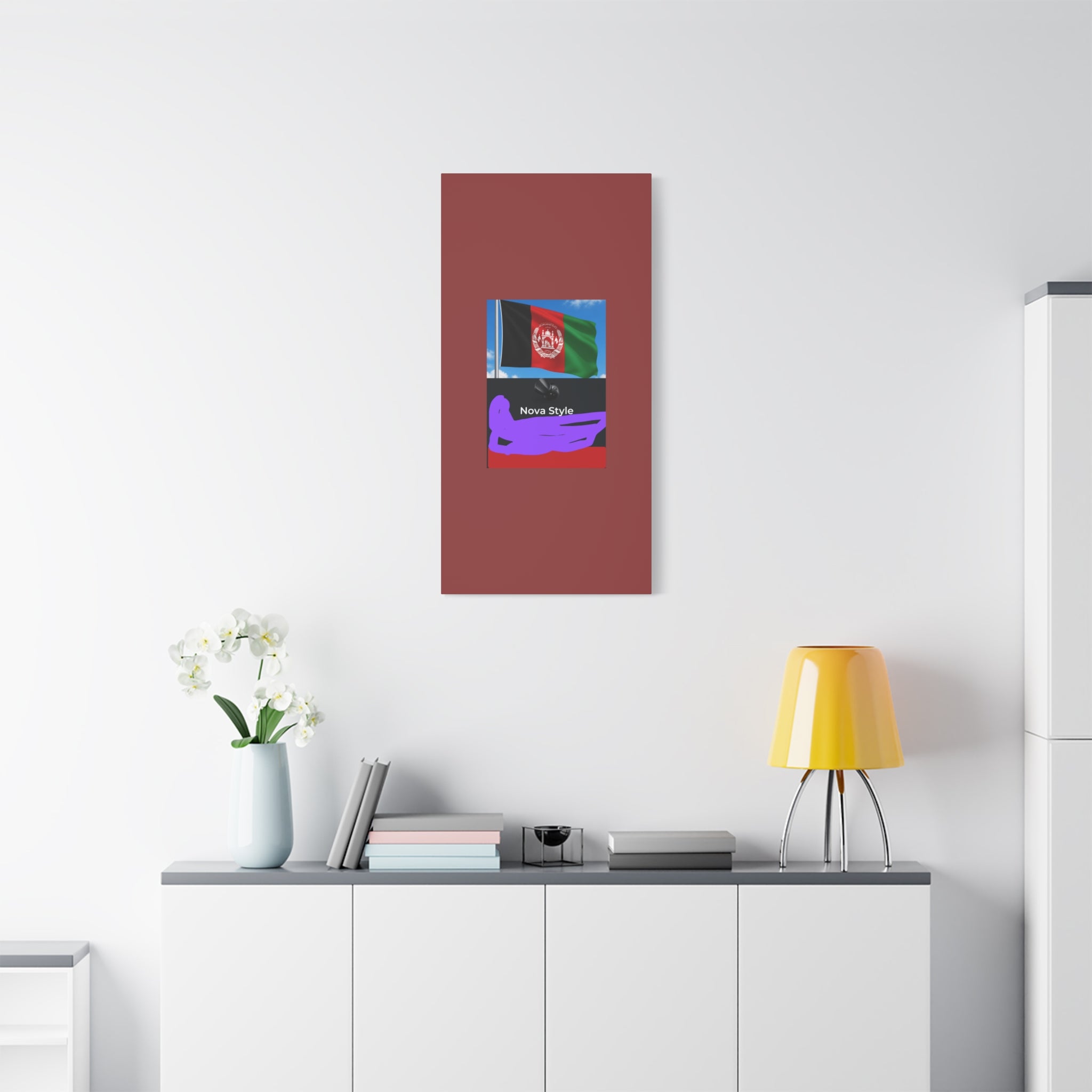 Afghan Flag Matte Canvas Print — Stretched 1.25" Wall Art