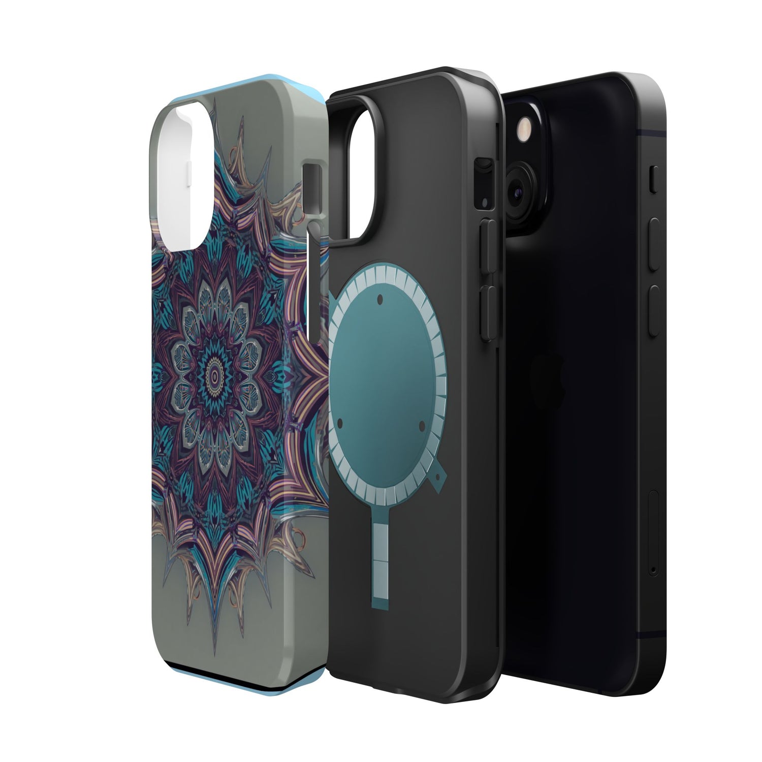 Phone Case — Blue Purple Mandala Magnetic Impact-Resistant Case