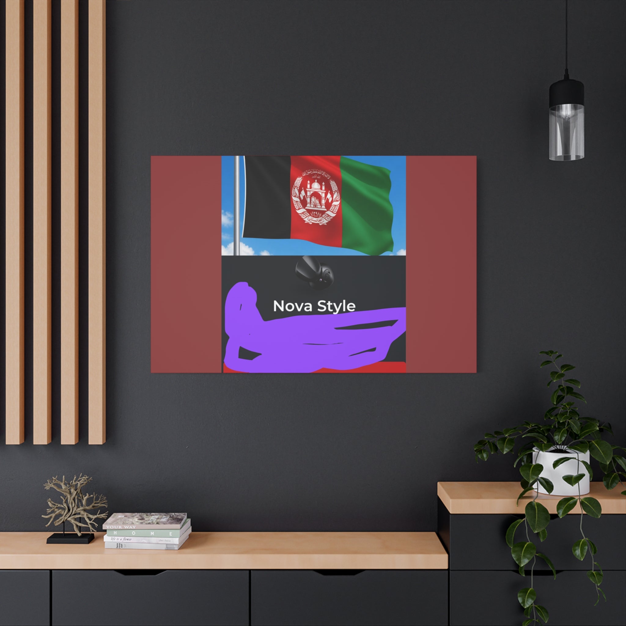 Afghan Flag Matte Canvas Print — Stretched 1.25" Wall Art