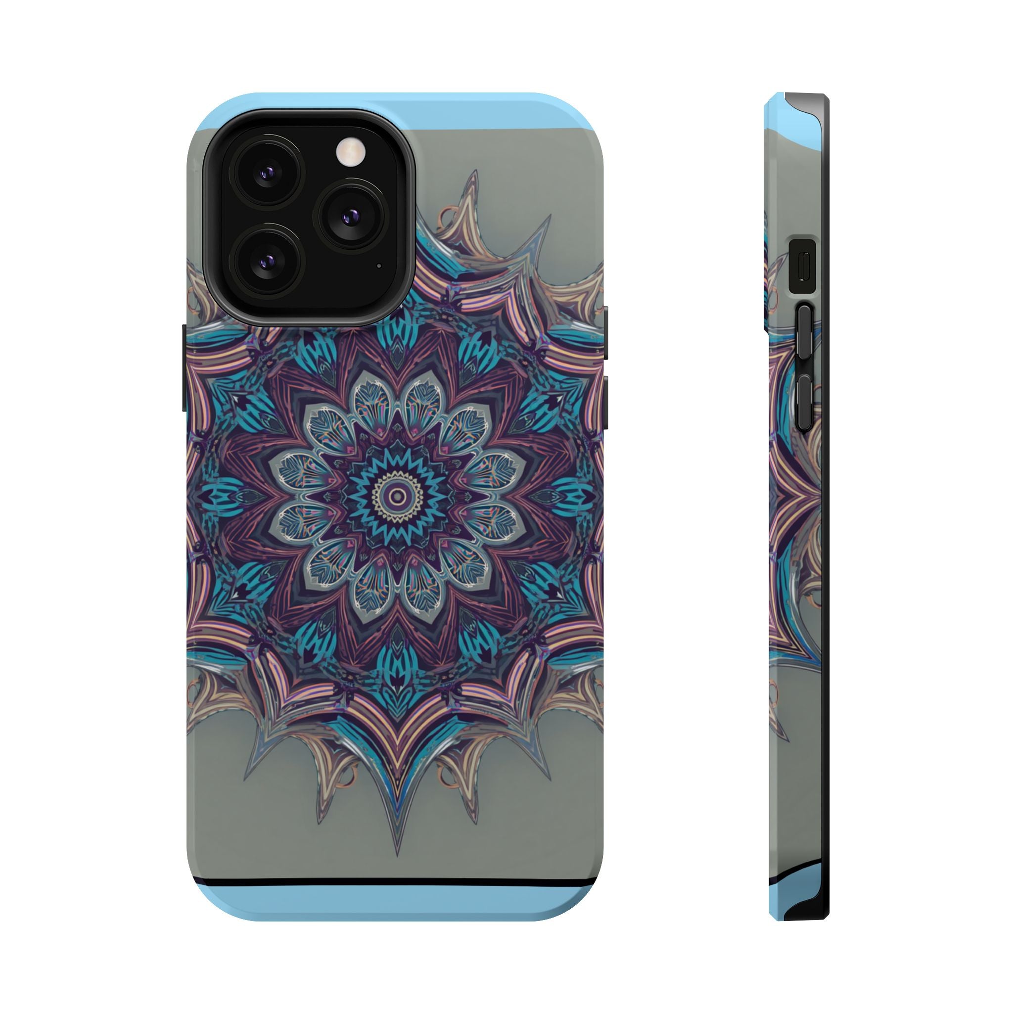 Phone Case — Blue Purple Mandala Magnetic Impact-Resistant Case