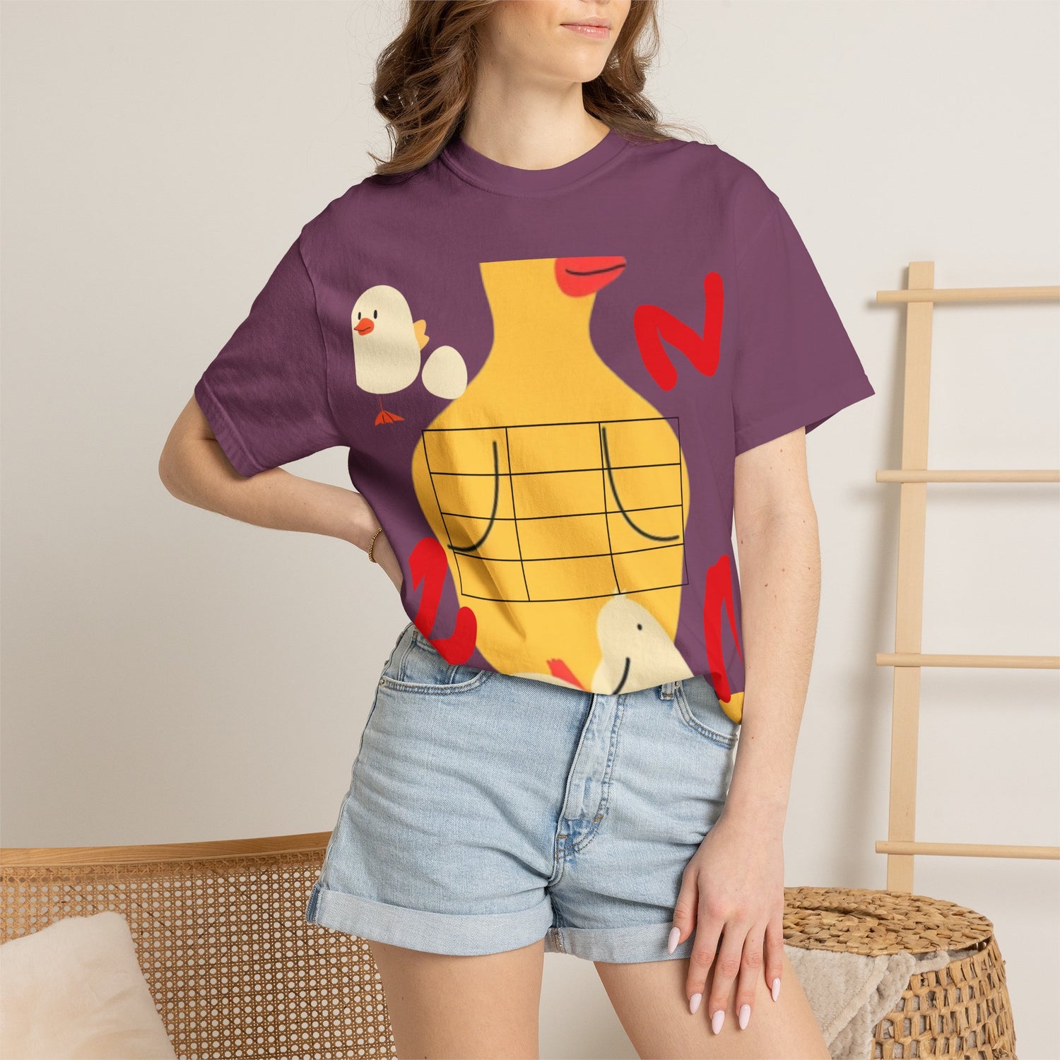 Graphic T-Shirt — Playful Koi &amp; Vase Collage Tee (OVASTYLE Brand)