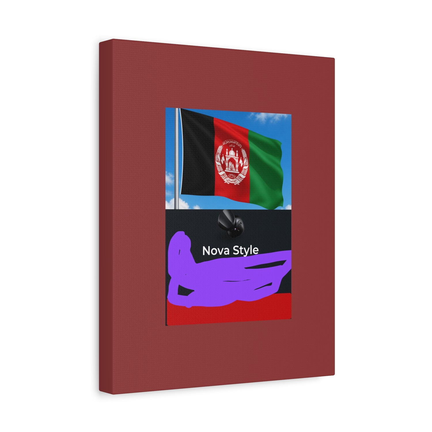 Afghan Flag Matte Canvas Print — Stretched 1.25" Wall Art
