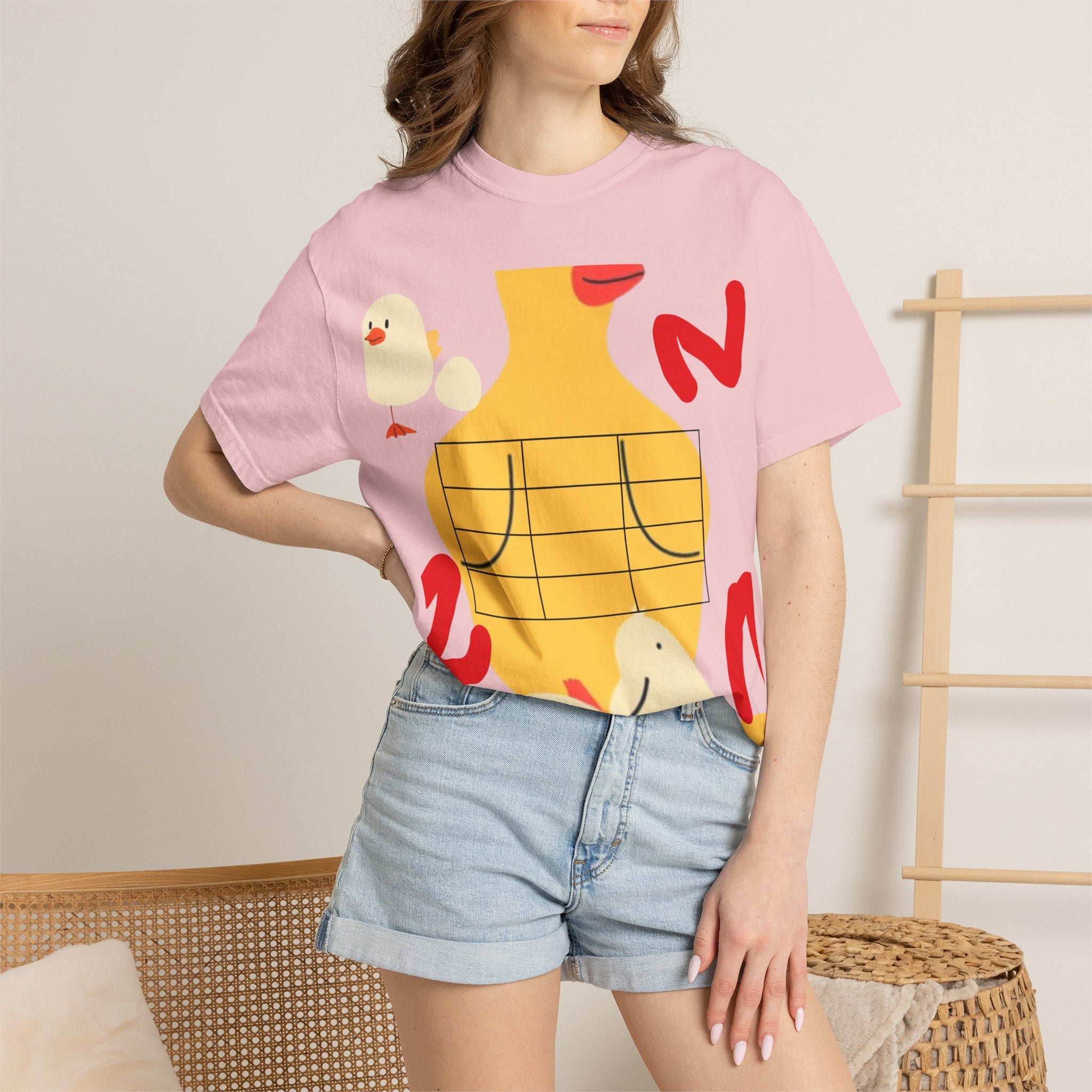 Graphic T-Shirt — Playful Koi &amp; Vase Collage Tee (OVASTYLE Brand)