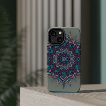 Phone Case — Blue Purple Mandala Magnetic Impact-Resistant Case