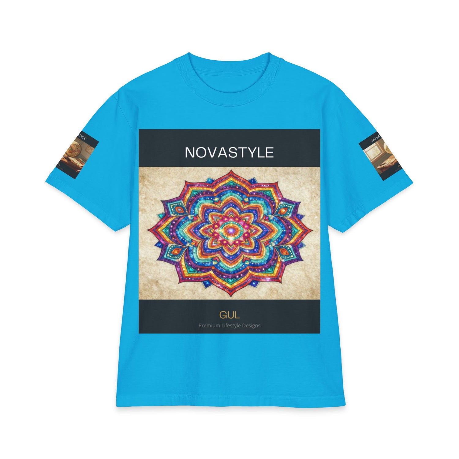T-Shirt — NOVASTYLE Colorful Mandala &amp; Bonsai Graphic Tee