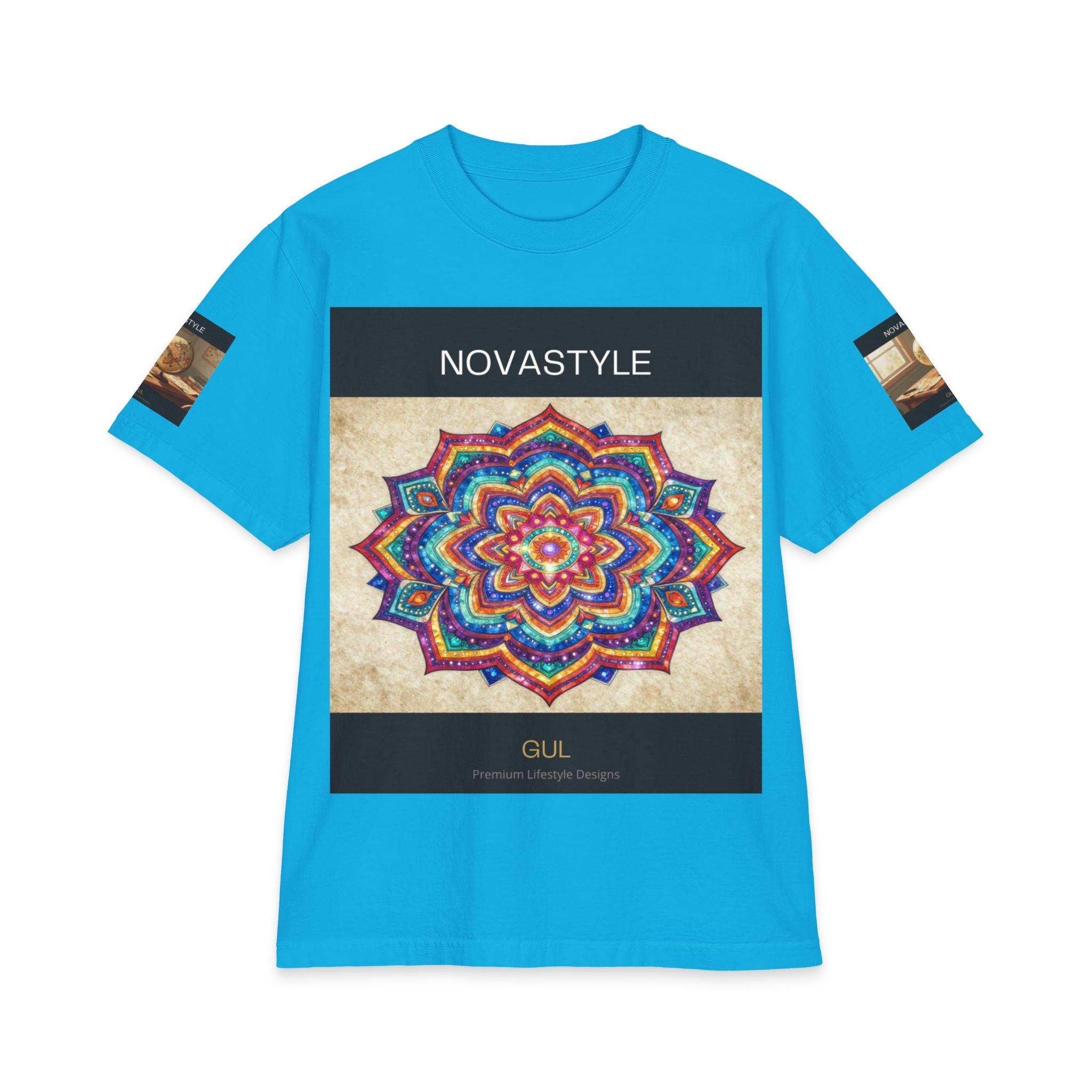 T-Shirt — NOVASTYLE Colorful Mandala &amp; Bonsai Graphic Tee