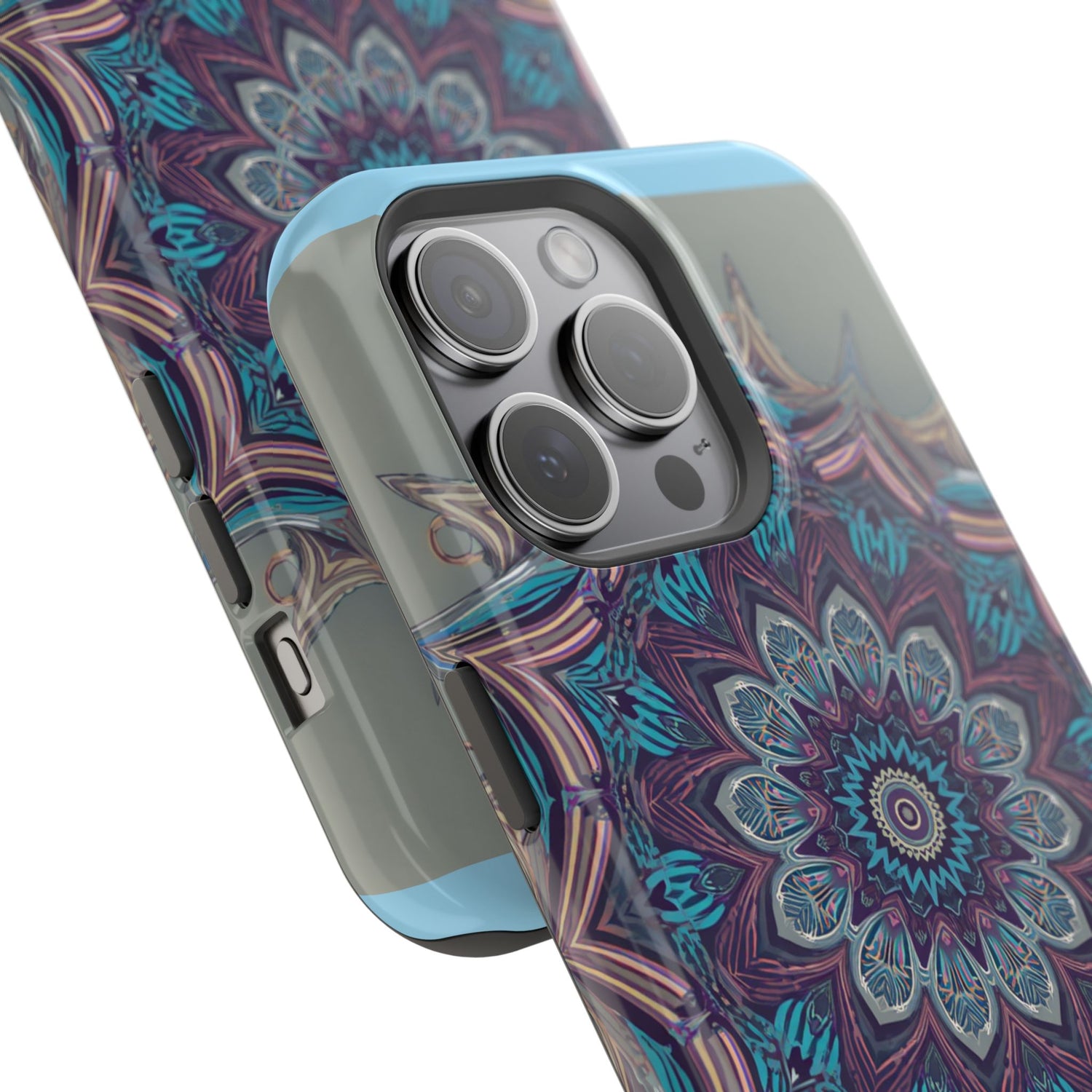 Phone Case — Blue Purple Mandala Magnetic Impact-Resistant Case