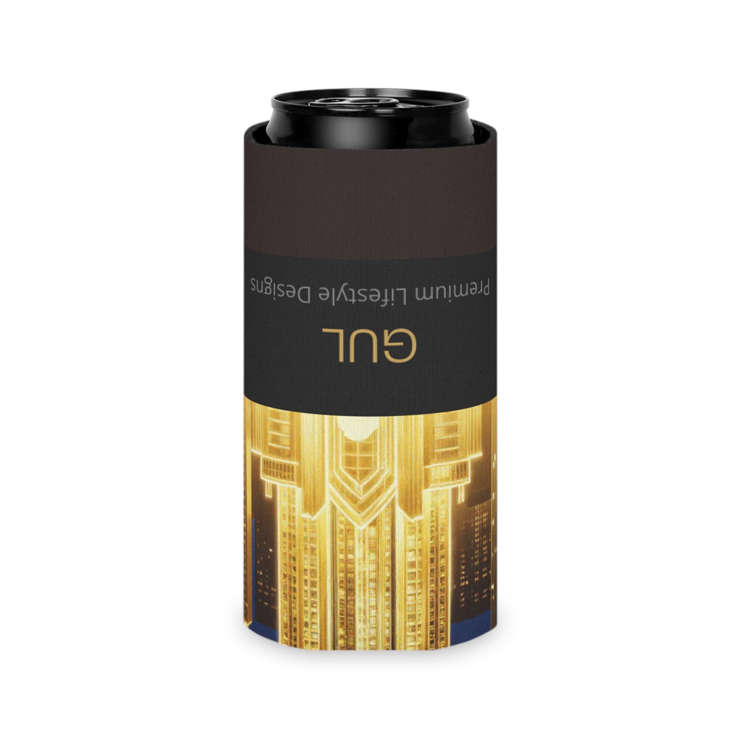 Gold City Skyline Can Cooler — NOVASTYLE GUL Design