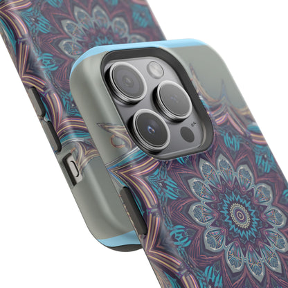 Phone Case — Blue Purple Mandala Magnetic Impact-Resistant Case