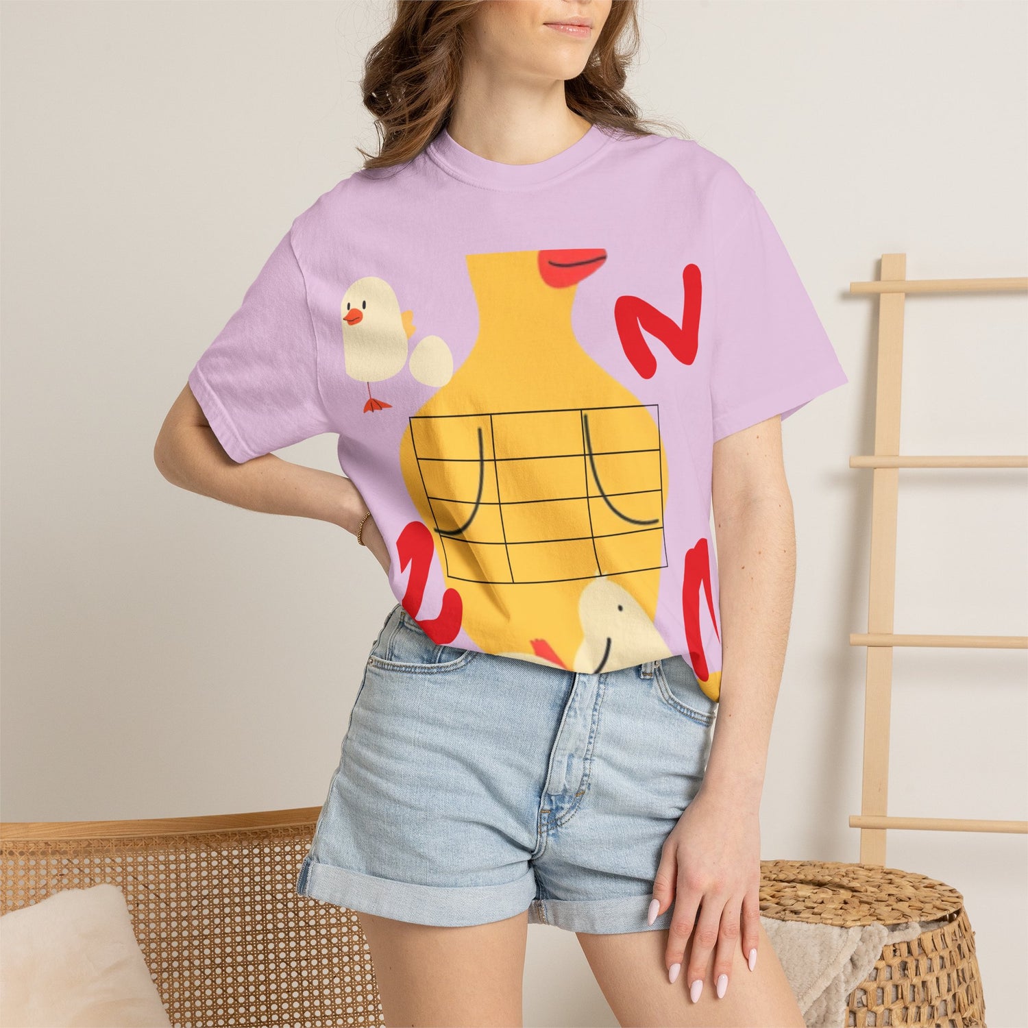 Graphic T-Shirt — Playful Koi &amp; Vase Collage Tee (OVASTYLE Brand)