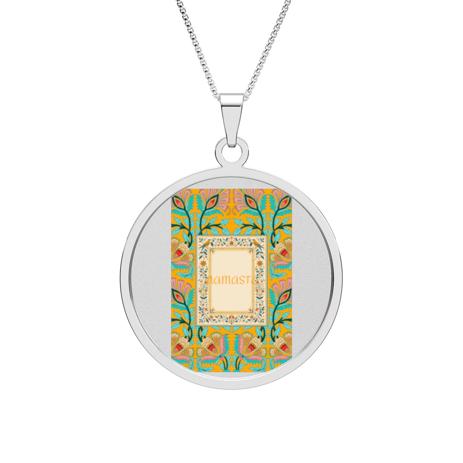Round Photo Pendant — Personalized Ornate Border Necklace (Custom Photo Gift)