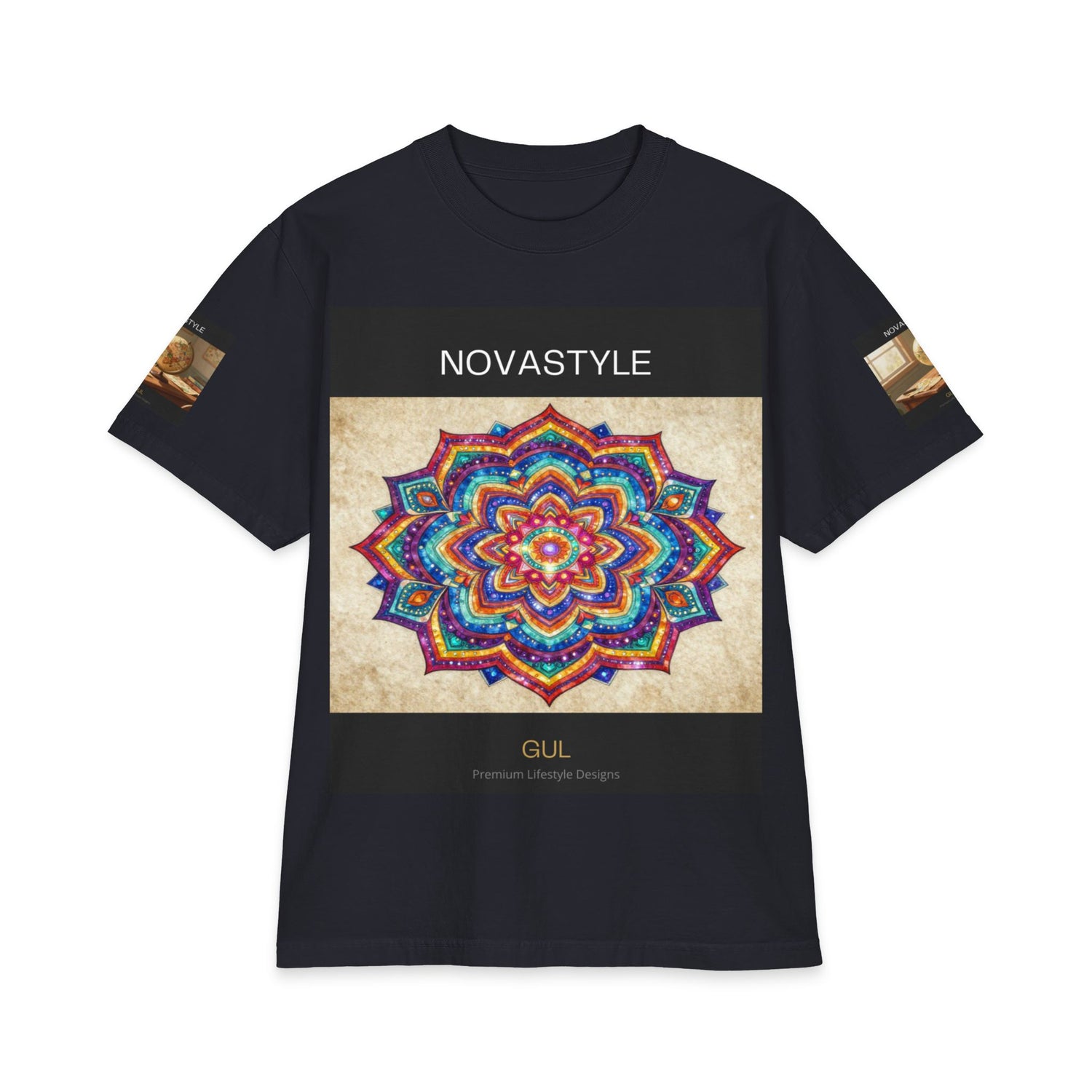 T-Shirt — NOVASTYLE Colorful Mandala &amp; Bonsai Graphic Tee