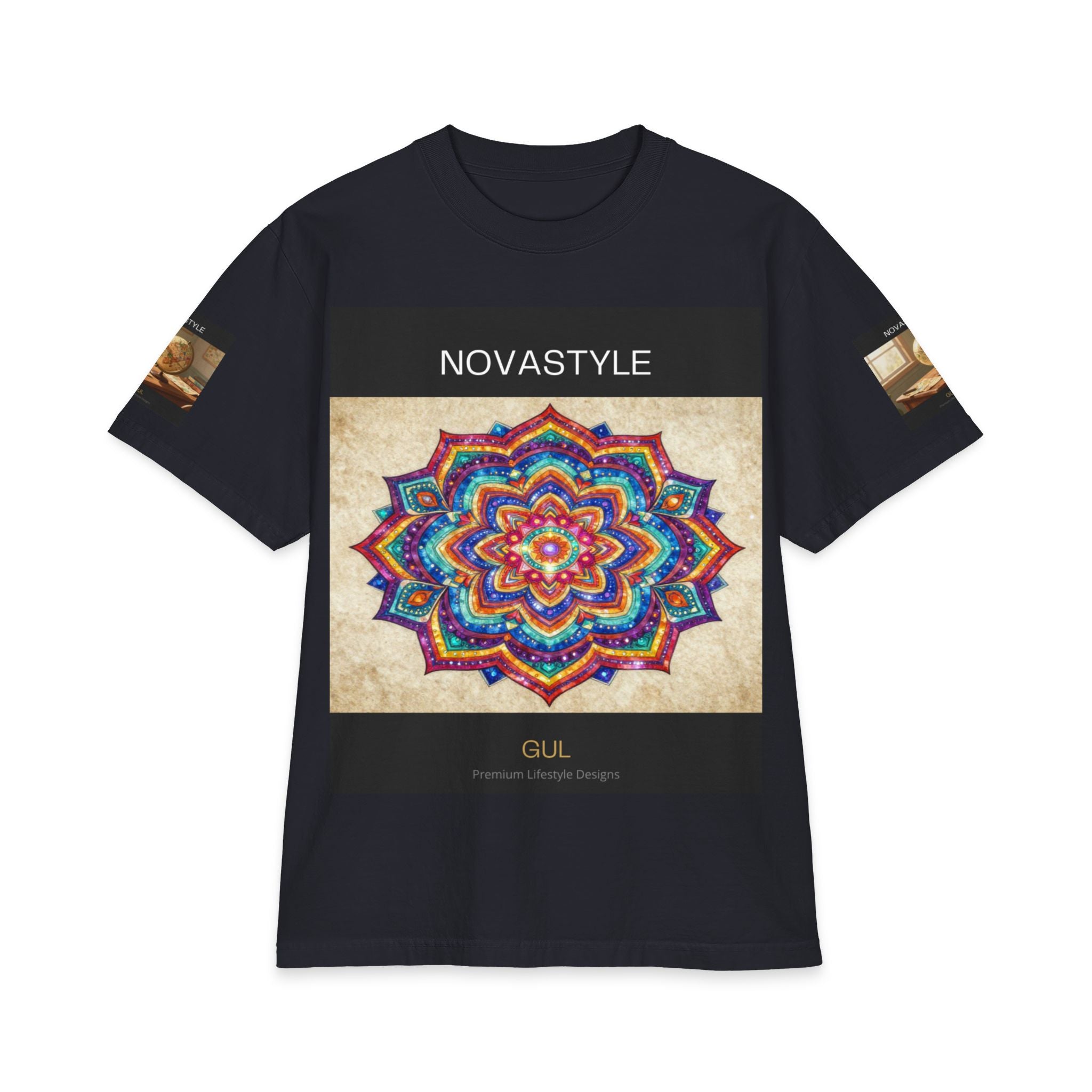 T-Shirt — NOVASTYLE Colorful Mandala &amp; Bonsai Graphic Tee