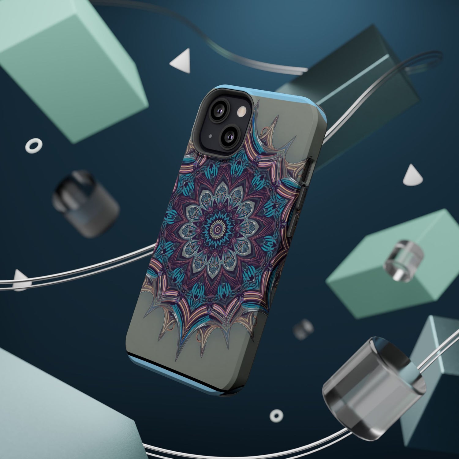 Phone Case — Blue Purple Mandala Magnetic Impact-Resistant Case