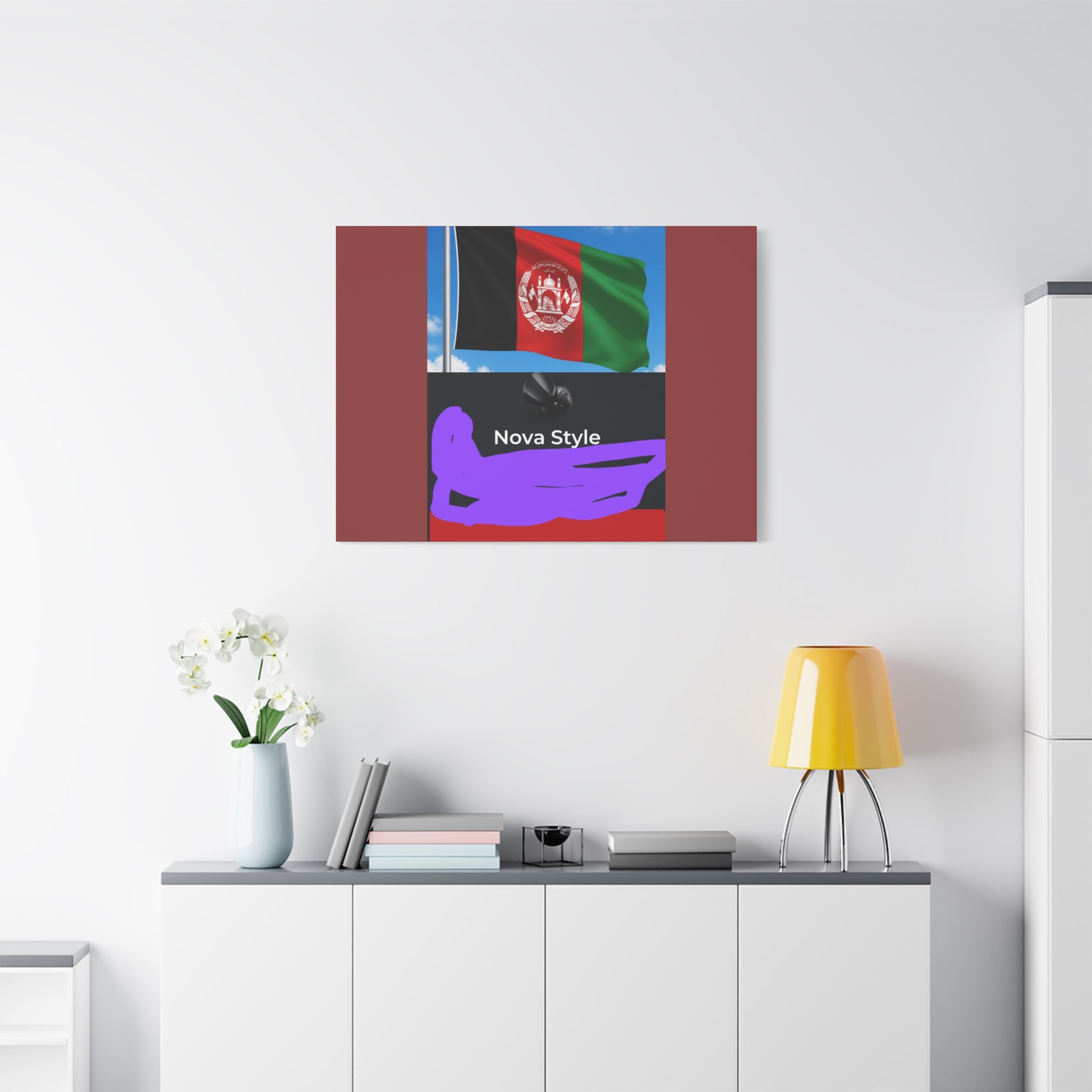 Afghan Flag Matte Canvas Print — Stretched 1.25" Wall Art
