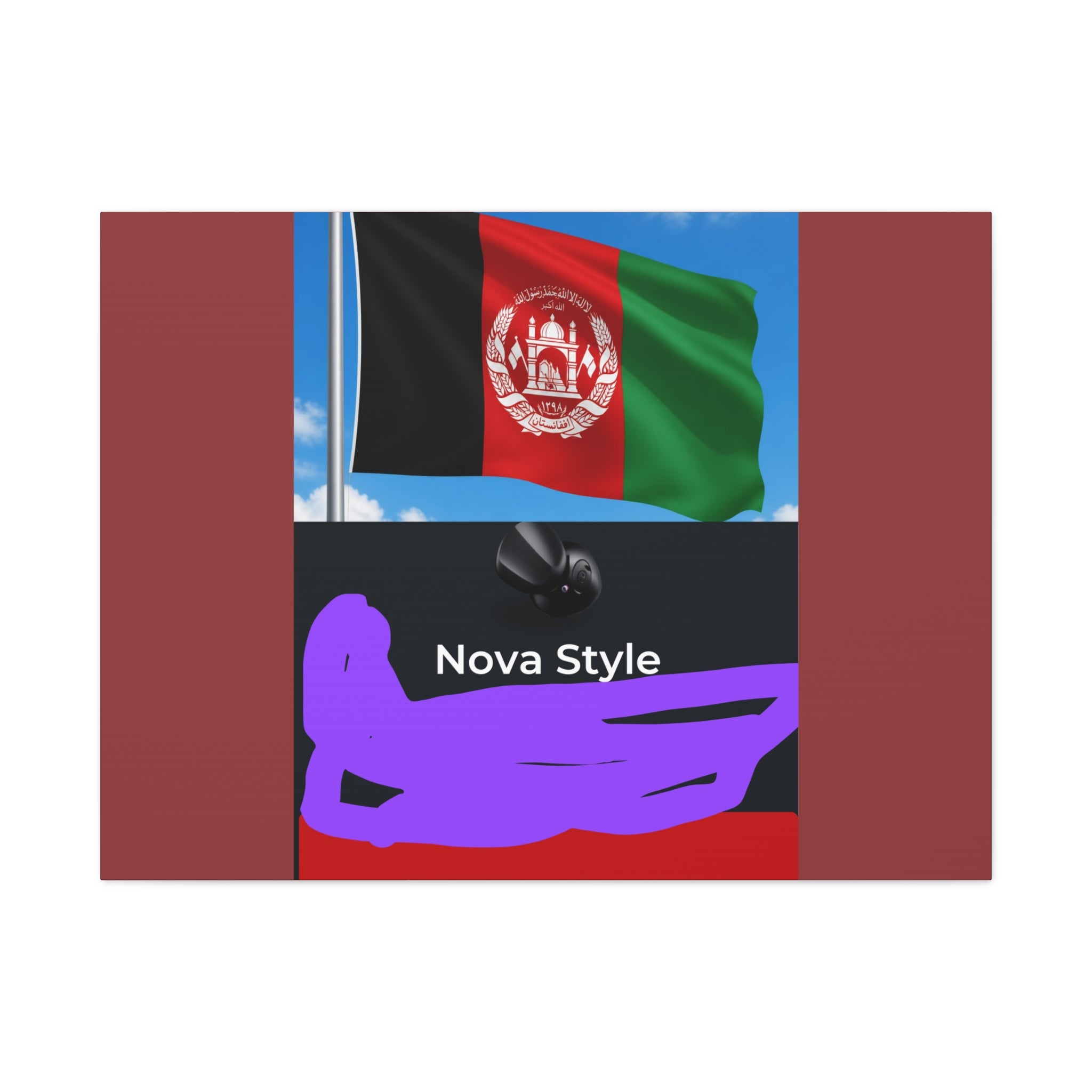 Afghan Flag Matte Canvas Print — Stretched 1.25" Wall Art