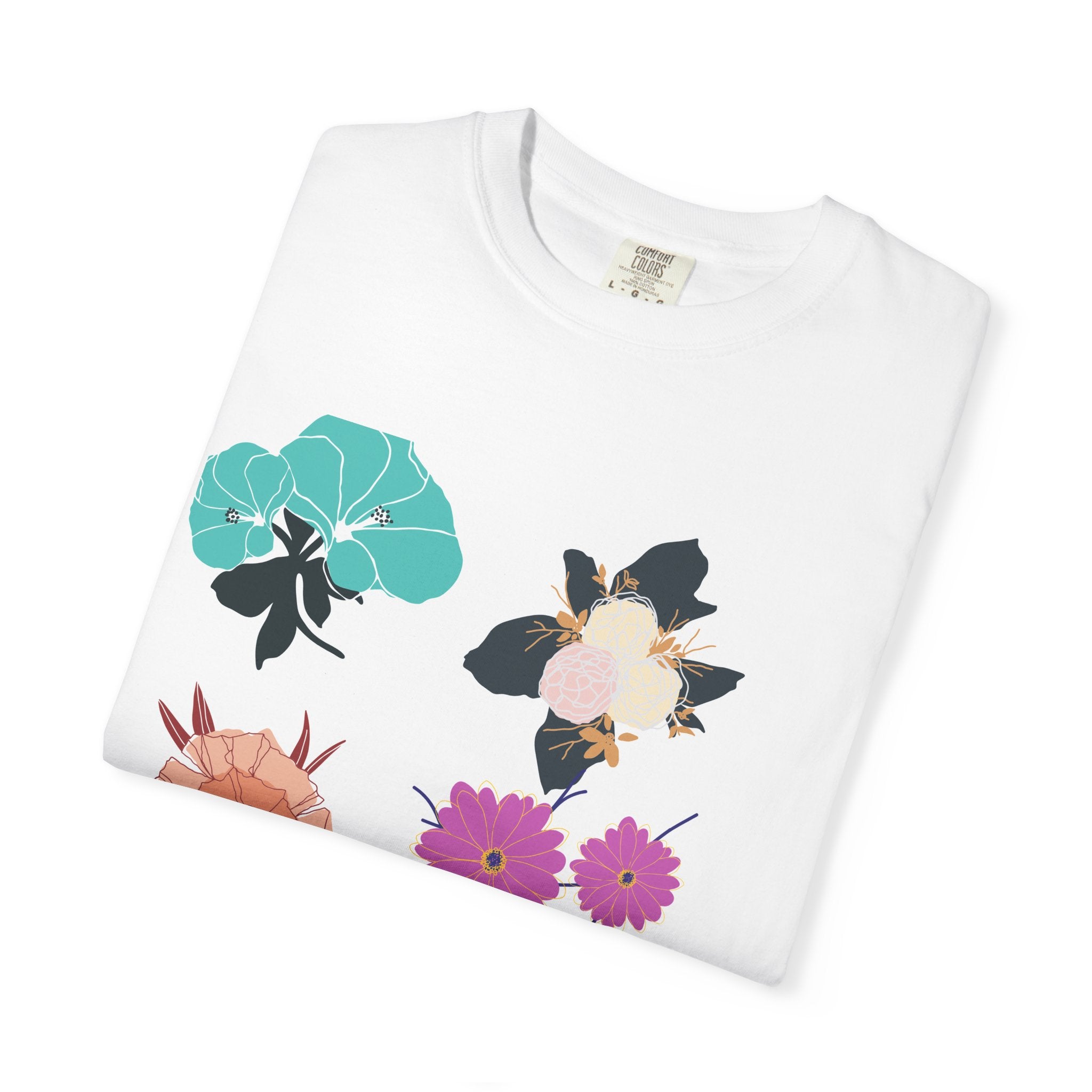 Floral &amp; Tropical Leaves Graphic T-Shirt — Botanical Flower Print Tee