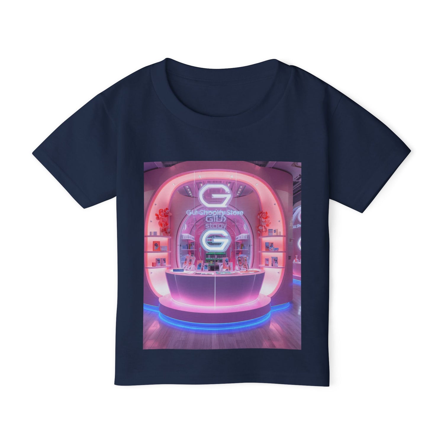 Toddler T-Shirt — Colorful Neon Shop &amp; Rainbow Shopping Bag Graphic