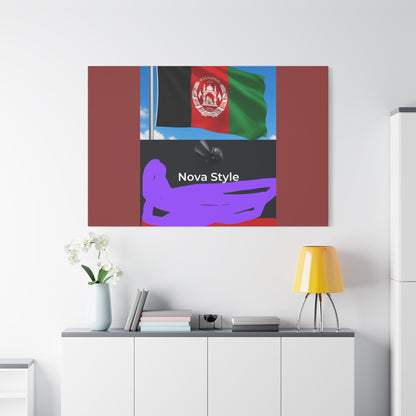 Afghan Flag Matte Canvas Print — Stretched 1.25" Wall Art