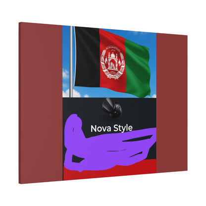 Afghan Flag Matte Canvas Print — Stretched 1.25" Wall Art