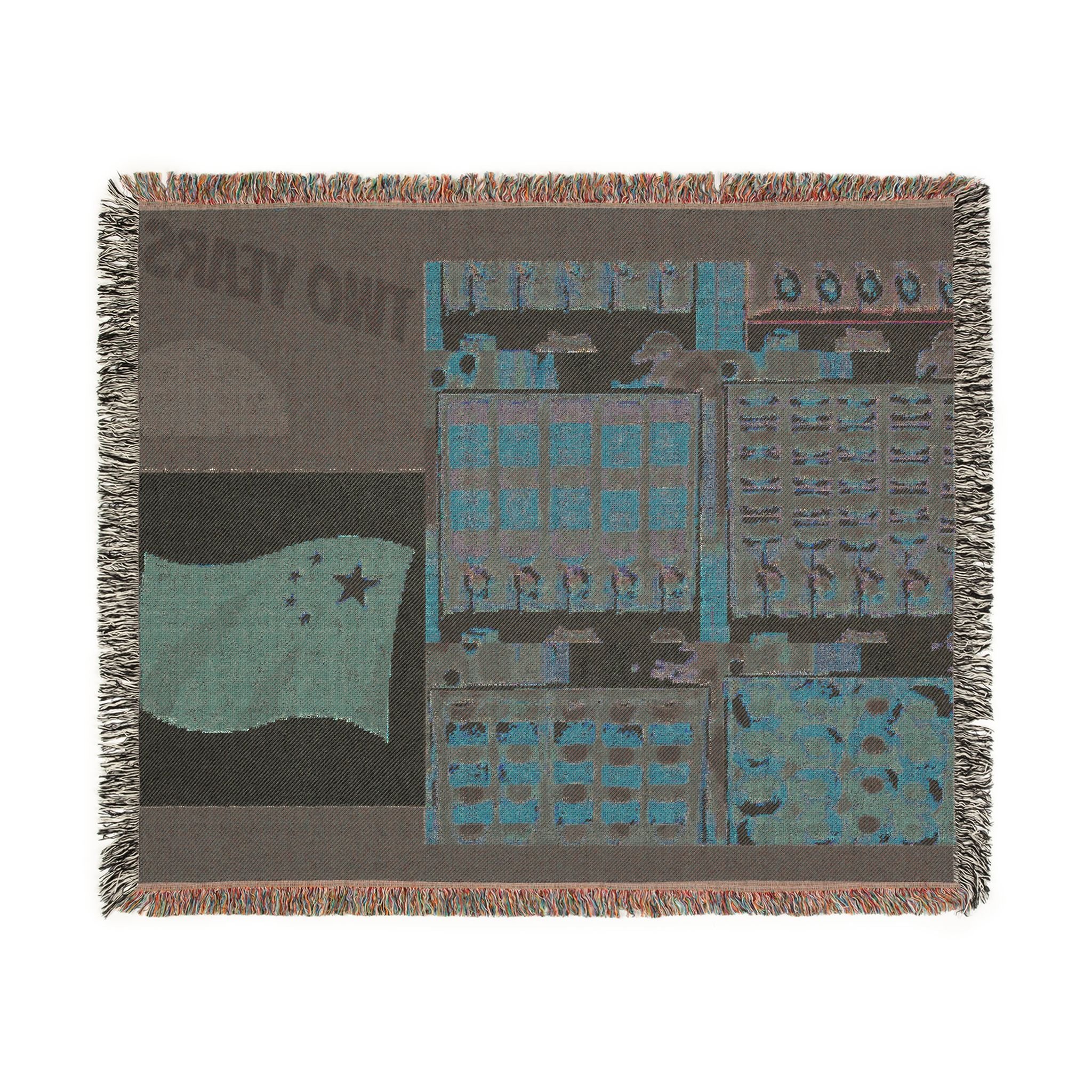 Two Years Flag Woven Blanket – Retro Patchwork Anniversary Throw