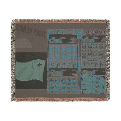 Two Years Flag Woven Blanket – Retro Patchwork Anniversary Throw