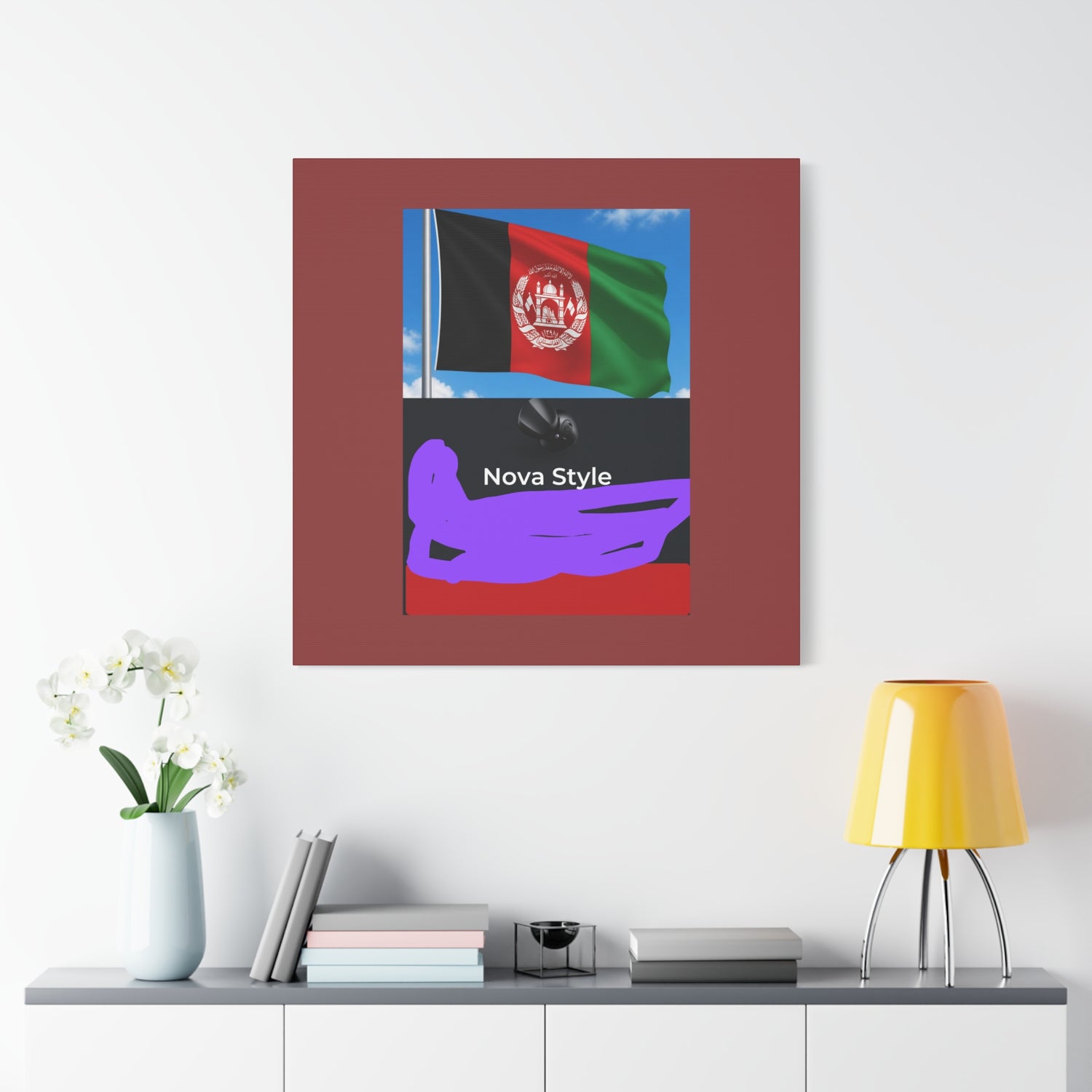 Afghan Flag Matte Canvas Print — Stretched 1.25" Wall Art