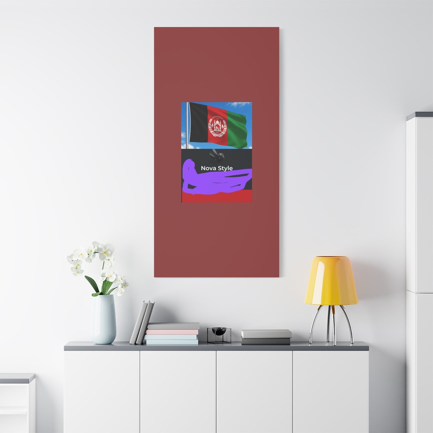 Afghan Flag Matte Canvas Print — Stretched 1.25" Wall Art