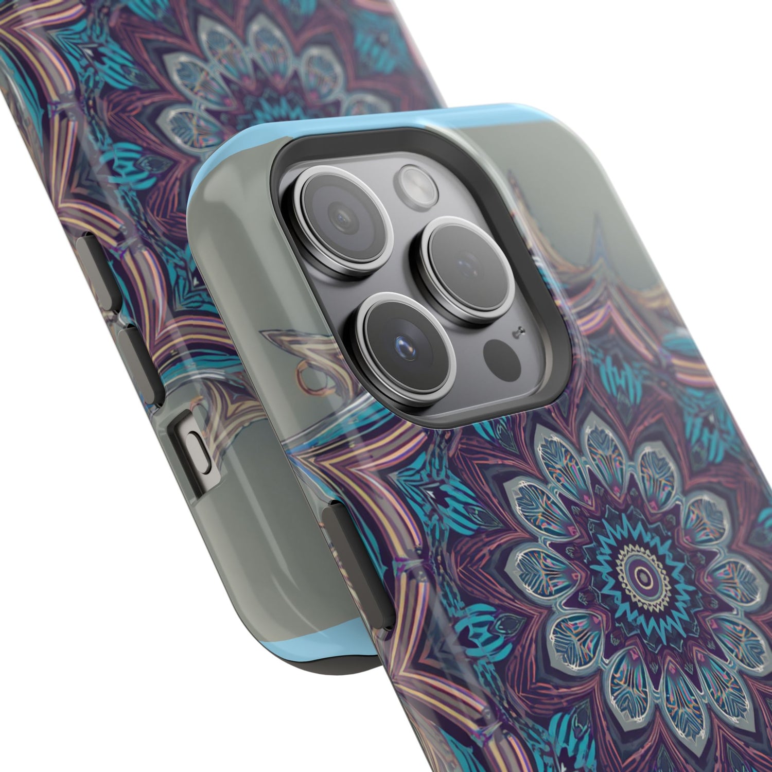 Phone Case — Blue Purple Mandala Magnetic Impact-Resistant Case