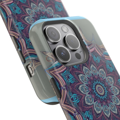 Phone Case — Blue Purple Mandala Magnetic Impact-Resistant Case