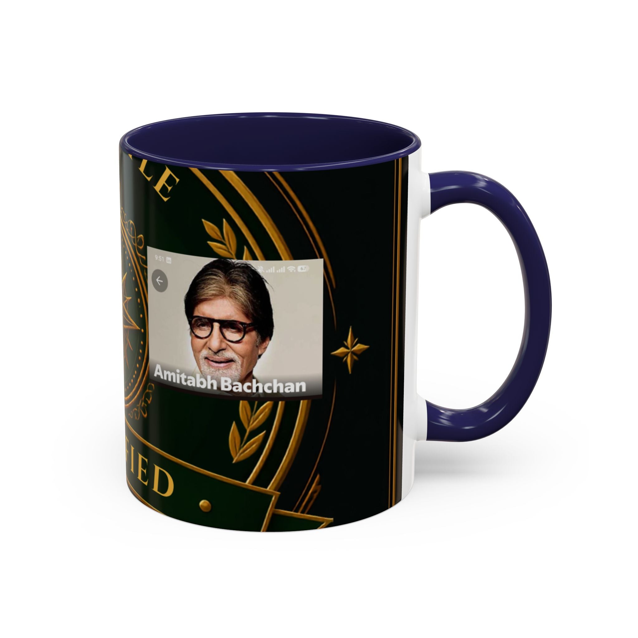 Certified Collector Accent Coffee Mug — Portrait Emblem Design (11/15 oz)