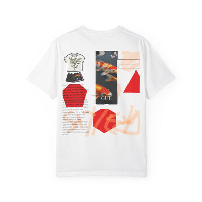 Graphic T-Shirt — Playful Koi &amp; Vase Collage Tee (OVASTYLE Brand)