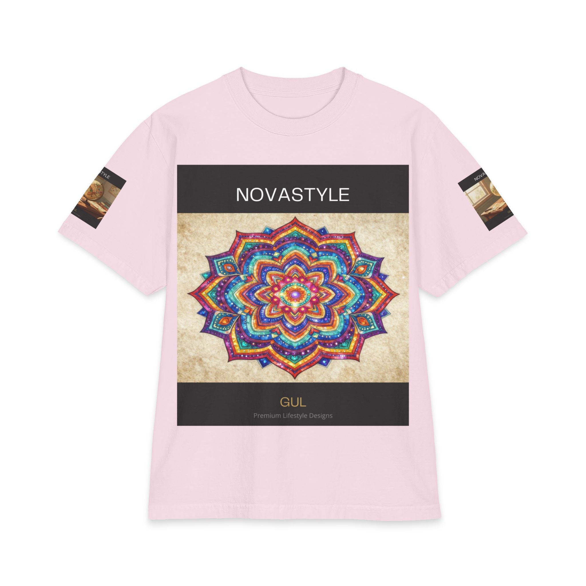 T-Shirt — NOVASTYLE Colorful Mandala &amp; Bonsai Graphic Tee