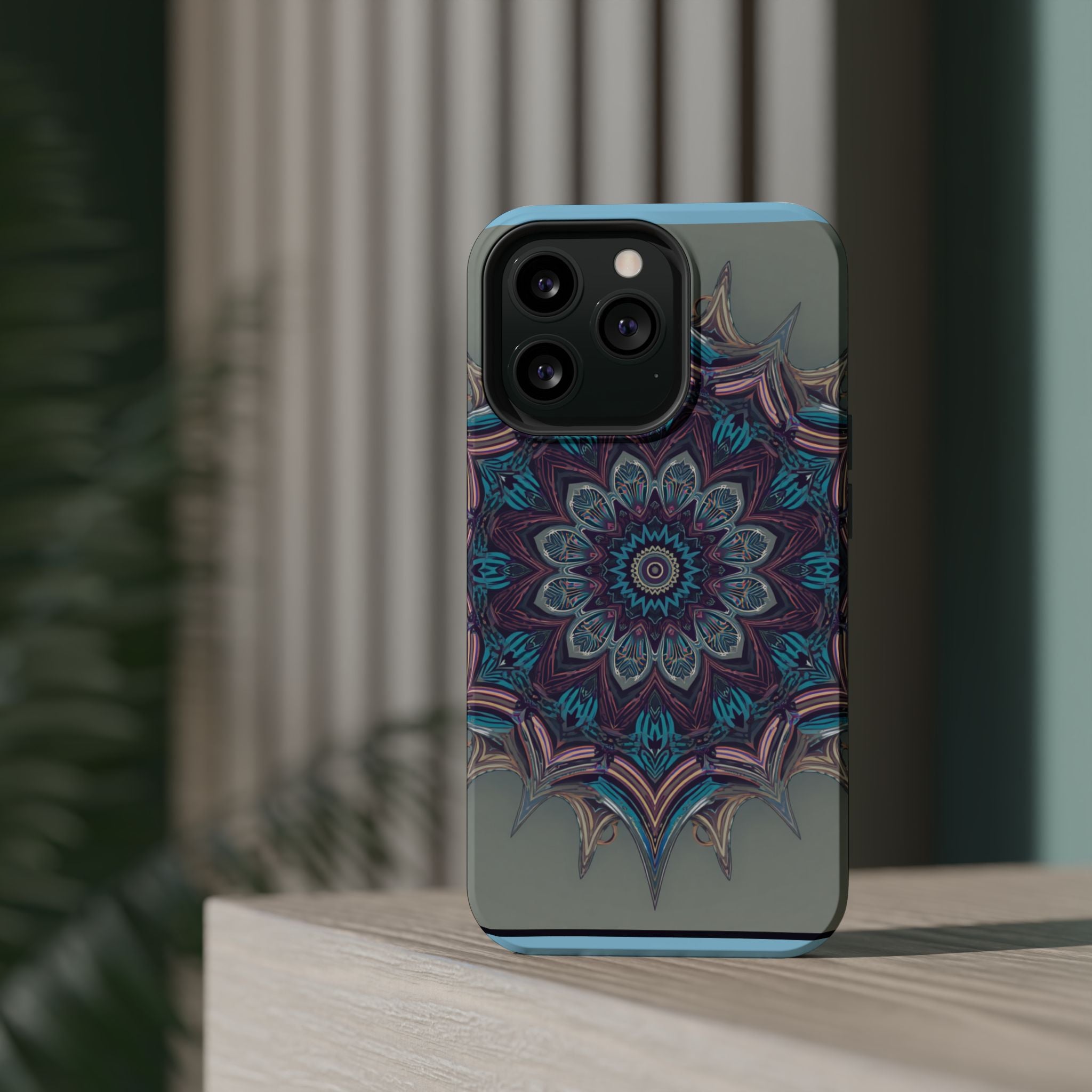 Phone Case — Blue Purple Mandala Magnetic Impact-Resistant Case