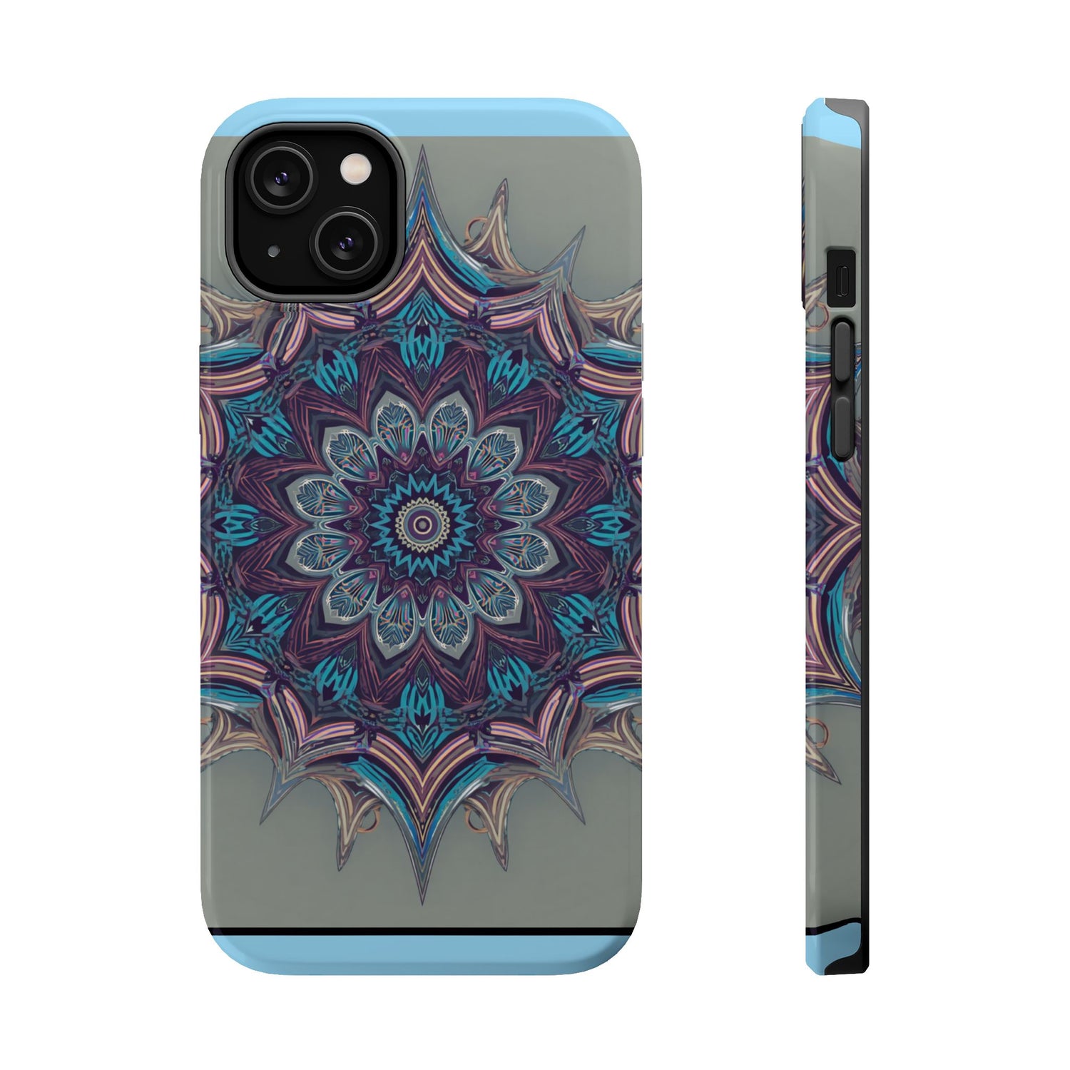 Phone Case — Blue Purple Mandala Magnetic Impact-Resistant Case