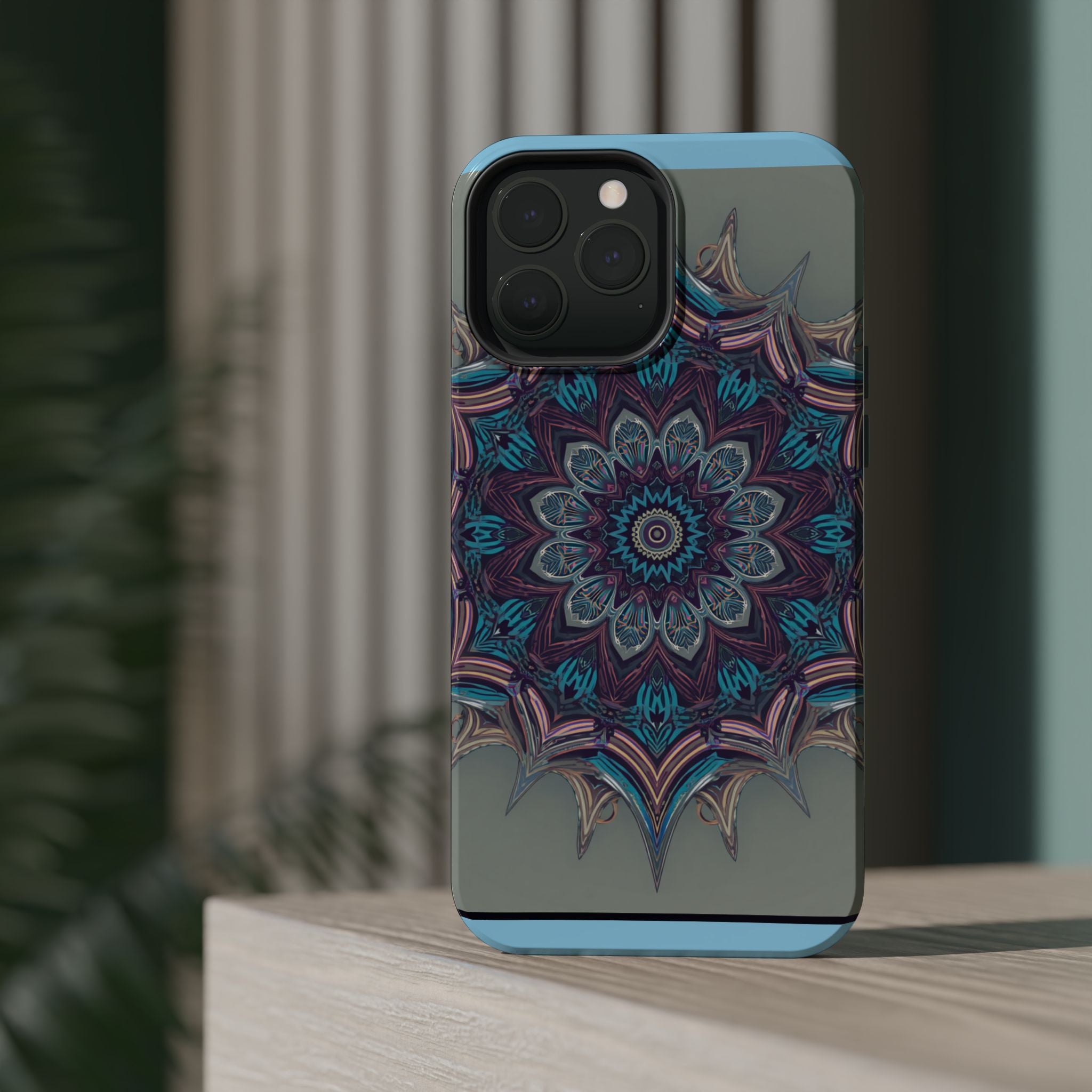Phone Case — Blue Purple Mandala Magnetic Impact-Resistant Case