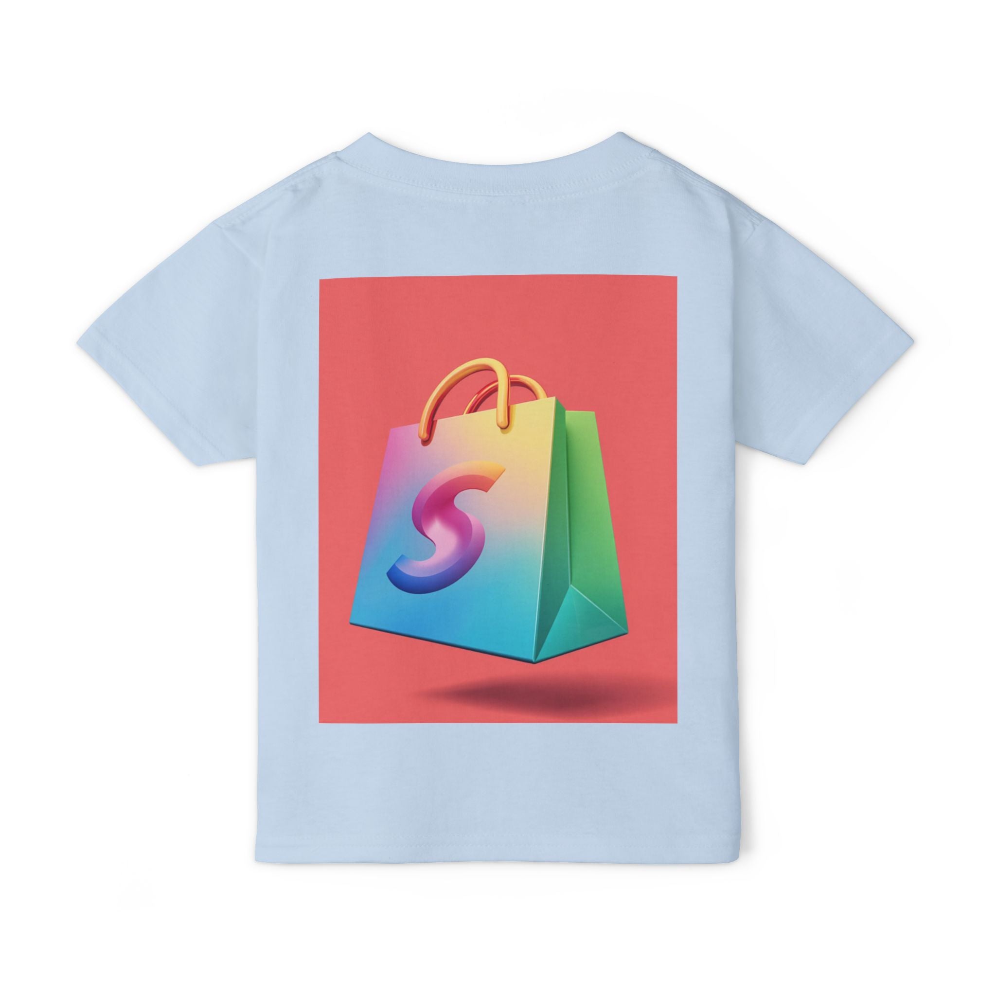 Toddler T-Shirt — Colorful Neon Shop &amp; Rainbow Shopping Bag Graphic