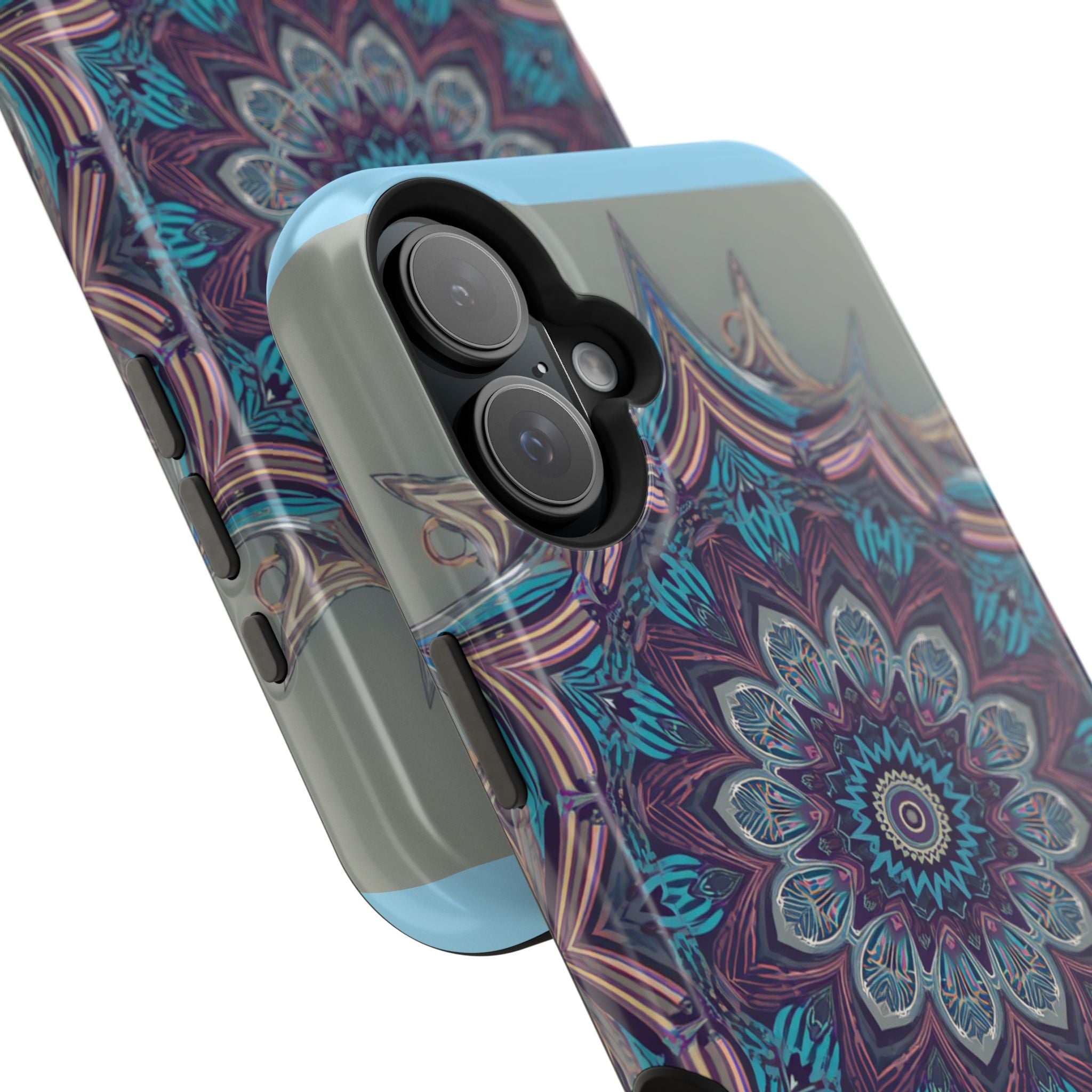 Phone Case — Blue Purple Mandala Magnetic Impact-Resistant Case