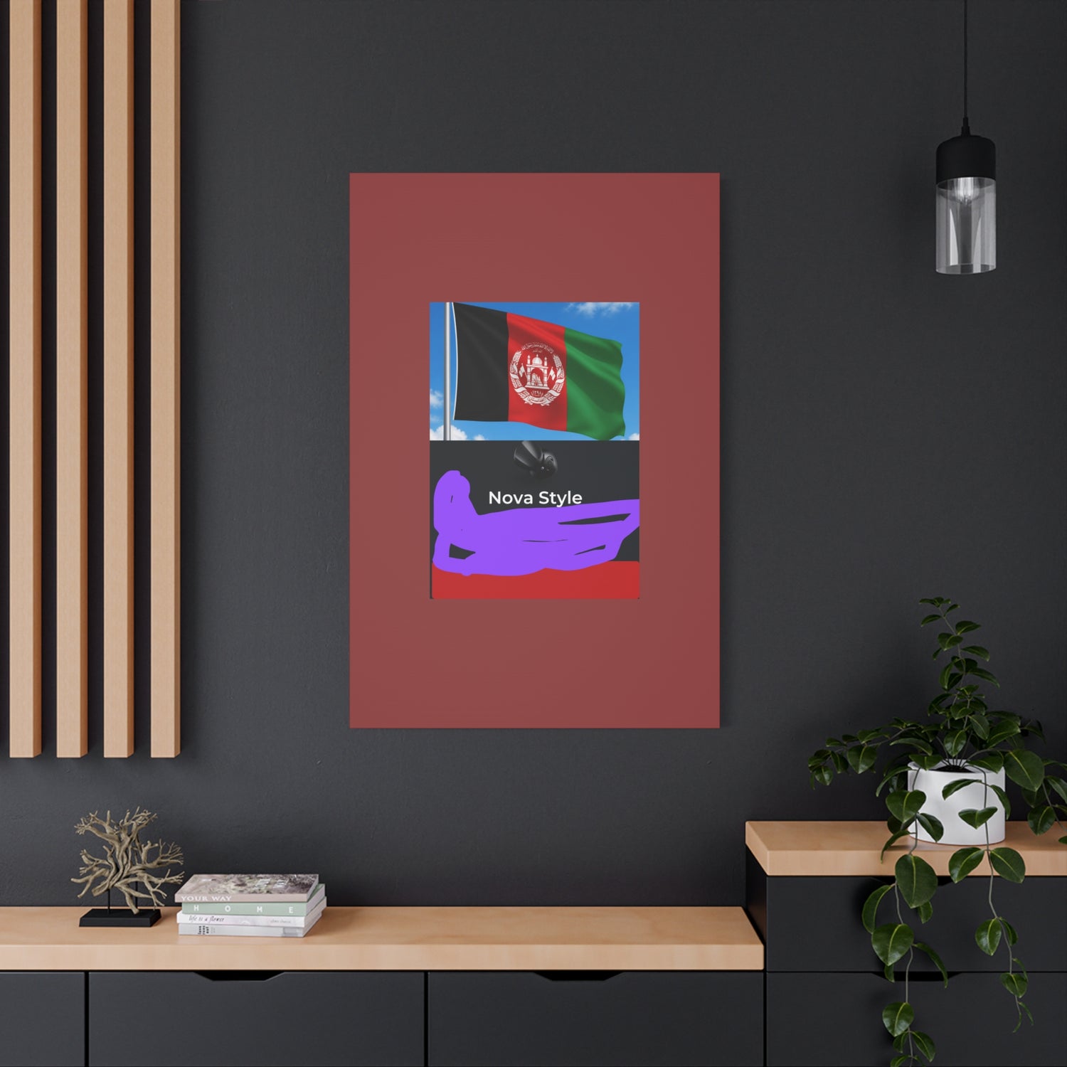 Afghan Flag Matte Canvas Print — Stretched 1.25" Wall Art
