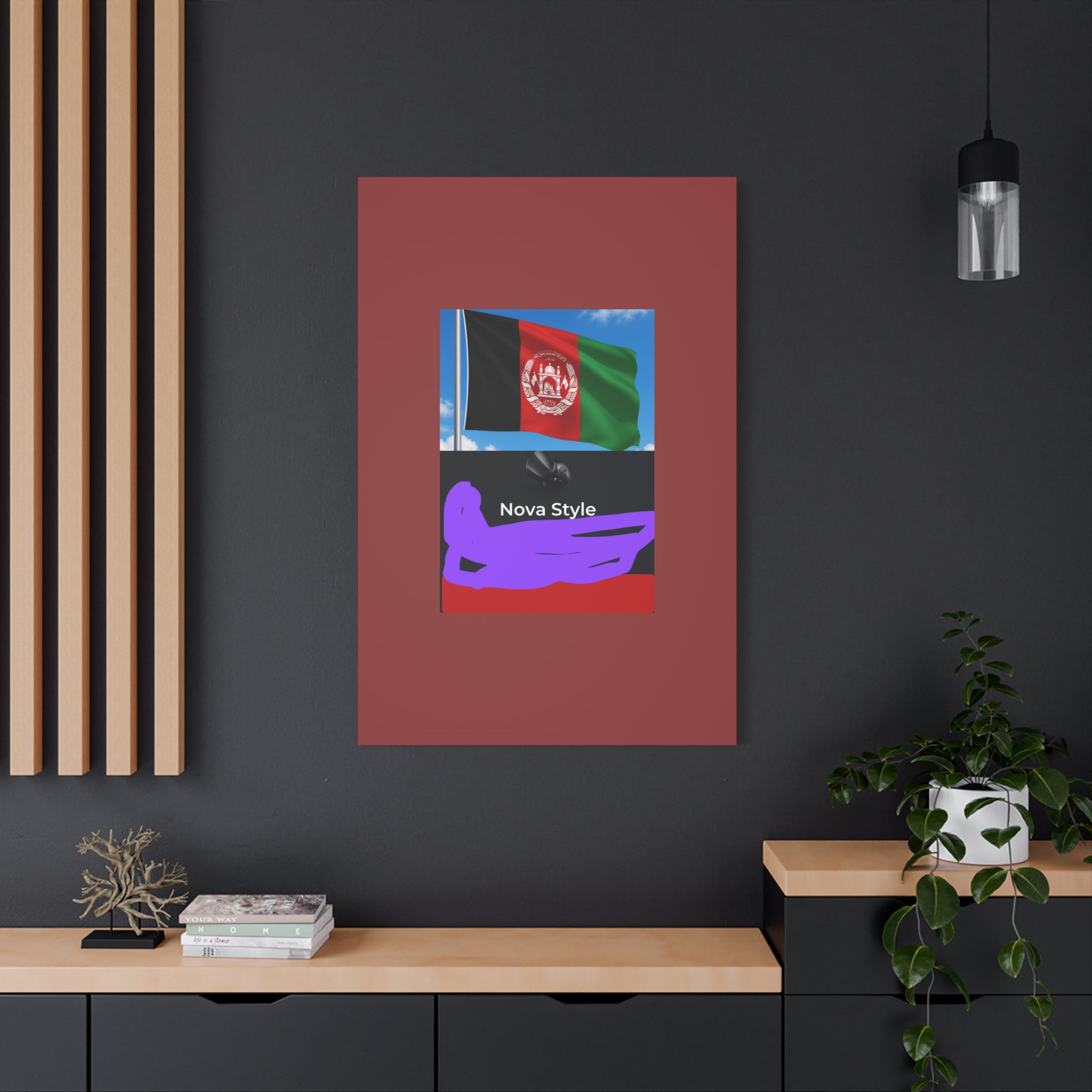 Afghan Flag Matte Canvas Print — Stretched 1.25" Wall Art