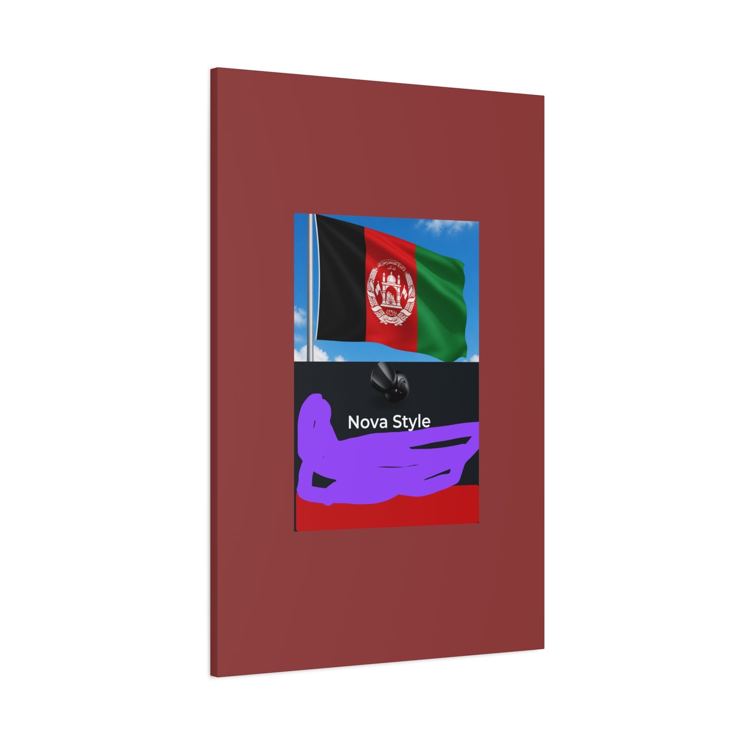 Afghan Flag Matte Canvas Print — Stretched 1.25" Wall Art