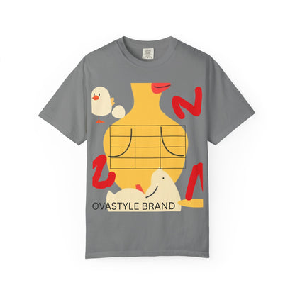 Graphic T-Shirt — Playful Koi &amp; Vase Collage Tee (OVASTYLE Brand)
