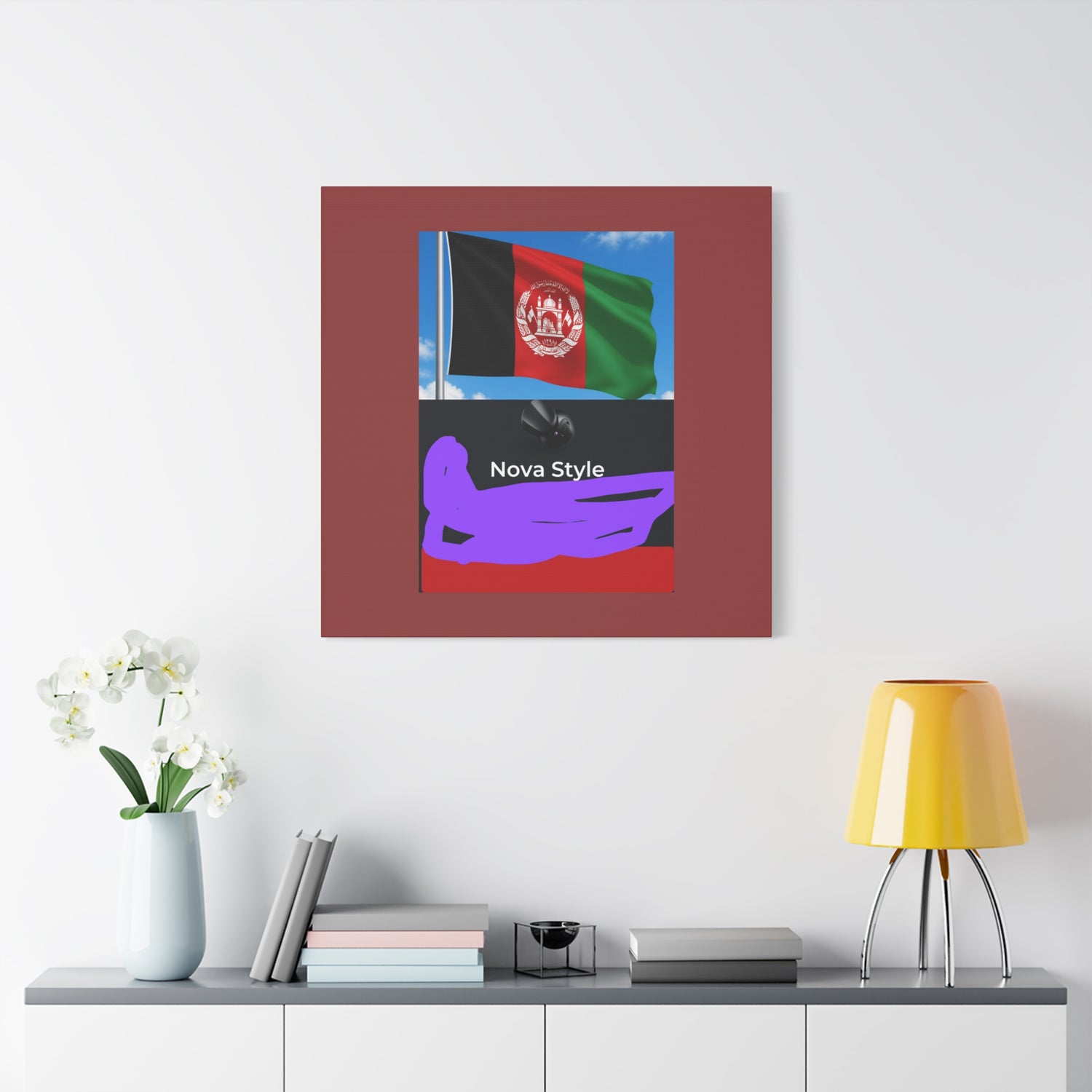 Afghan Flag Matte Canvas Print — Stretched 1.25" Wall Art