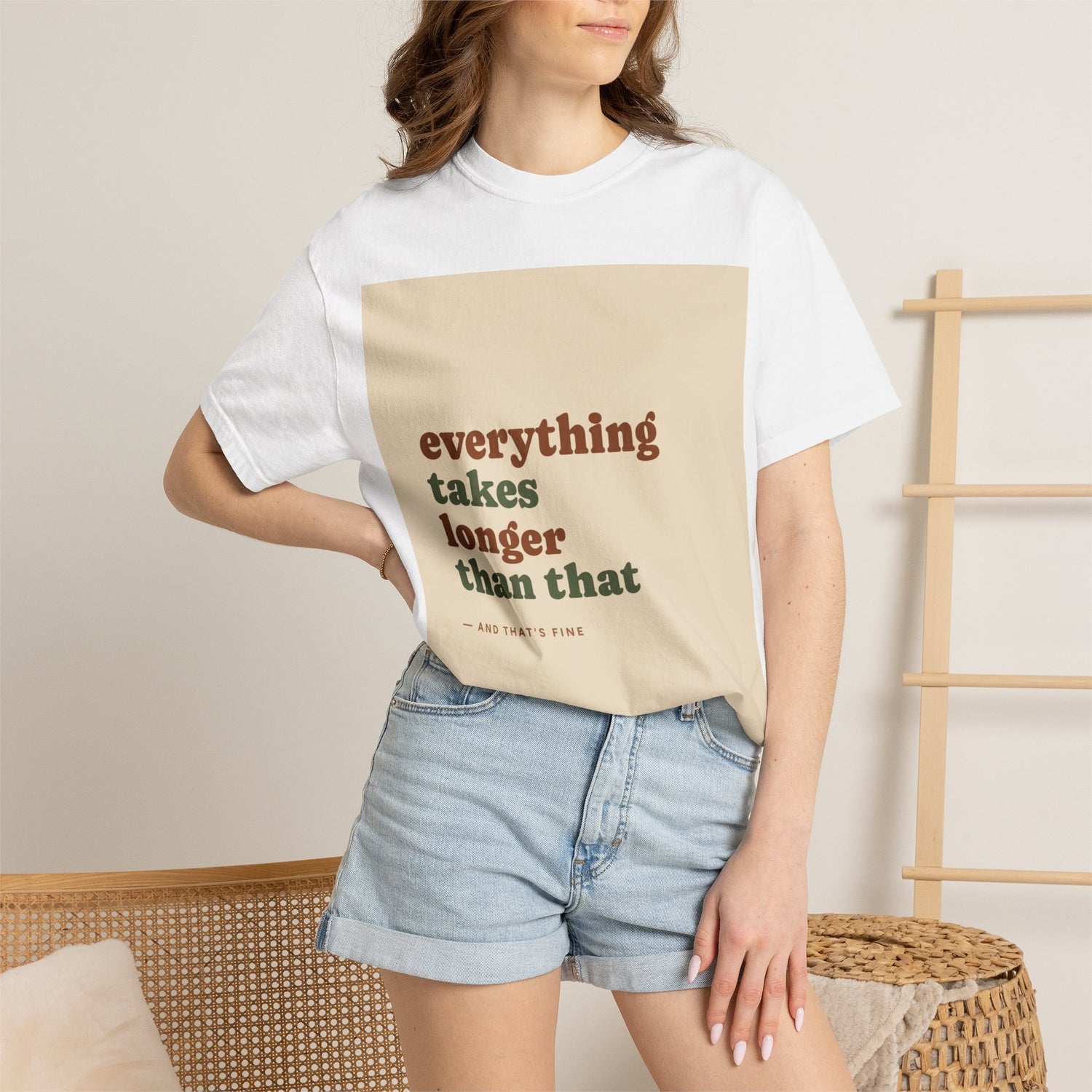 Everything Takes Longer Than That Tee — Relaxed Retro Quote T-Shirt