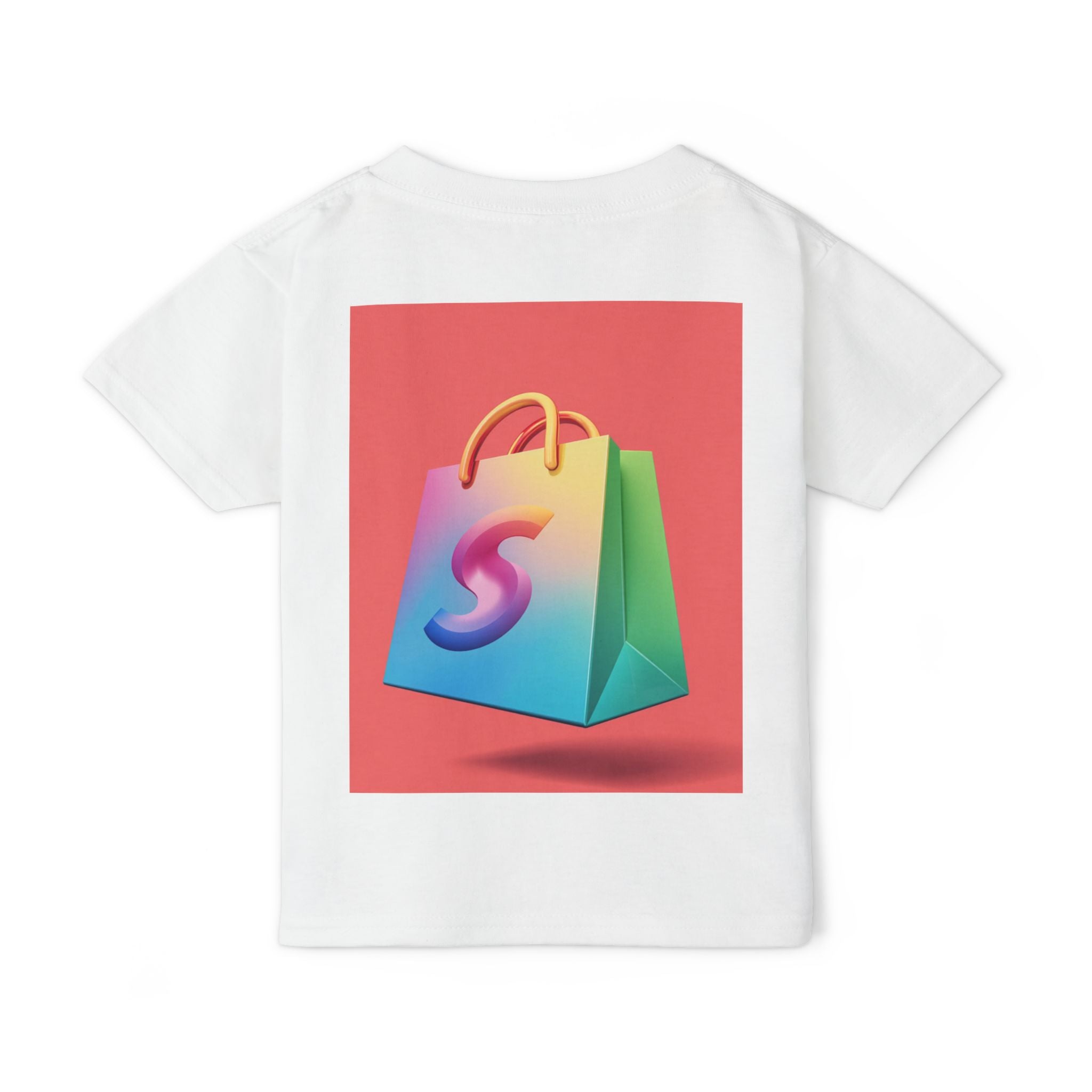 Toddler T-Shirt — Colorful Neon Shop &amp; Rainbow Shopping Bag Graphic